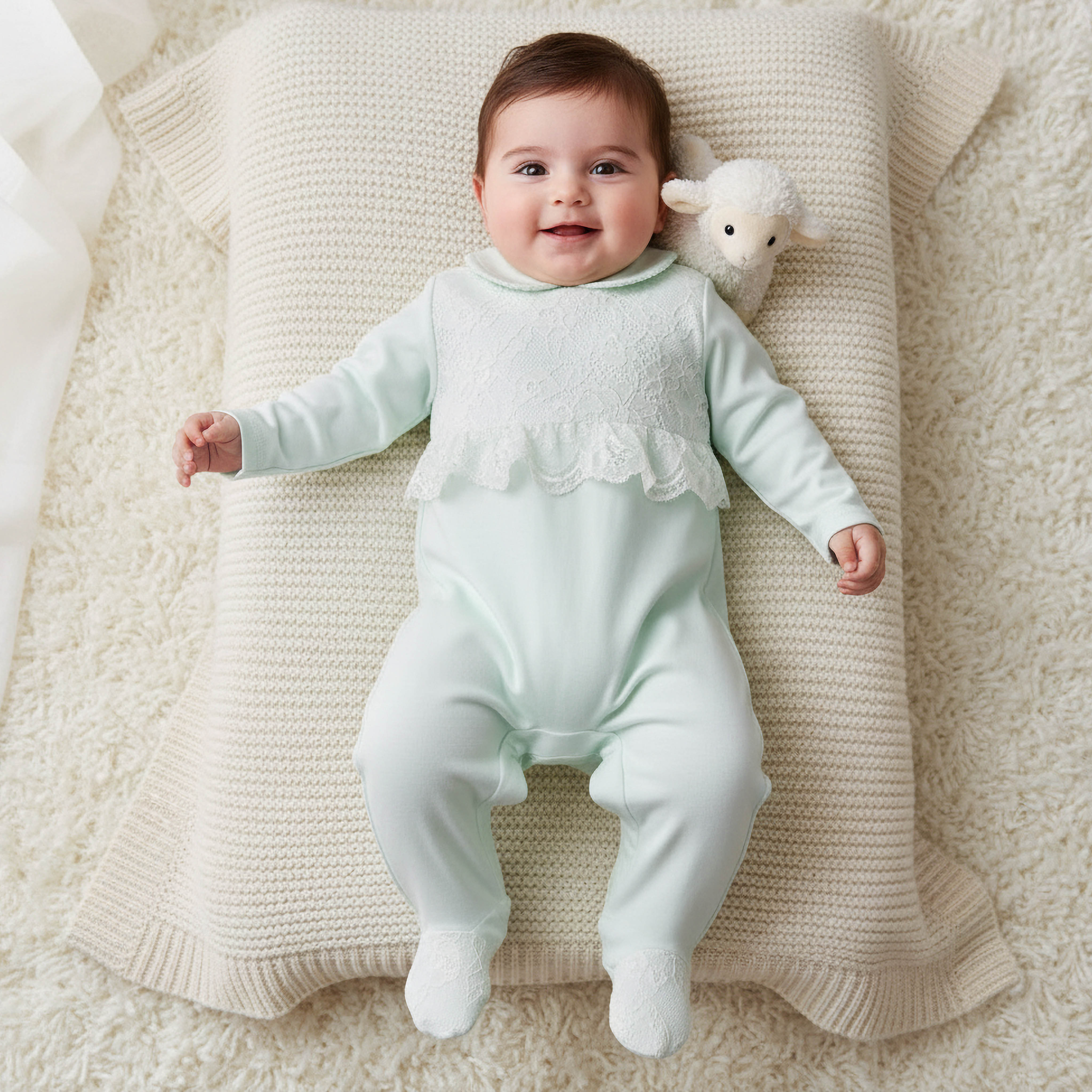 Giggles Cotton Collared Long Sleeves Sleepsuit with Snap Button Closure-baby-girls-clothing-nightwear-sleepsuits-image-1
