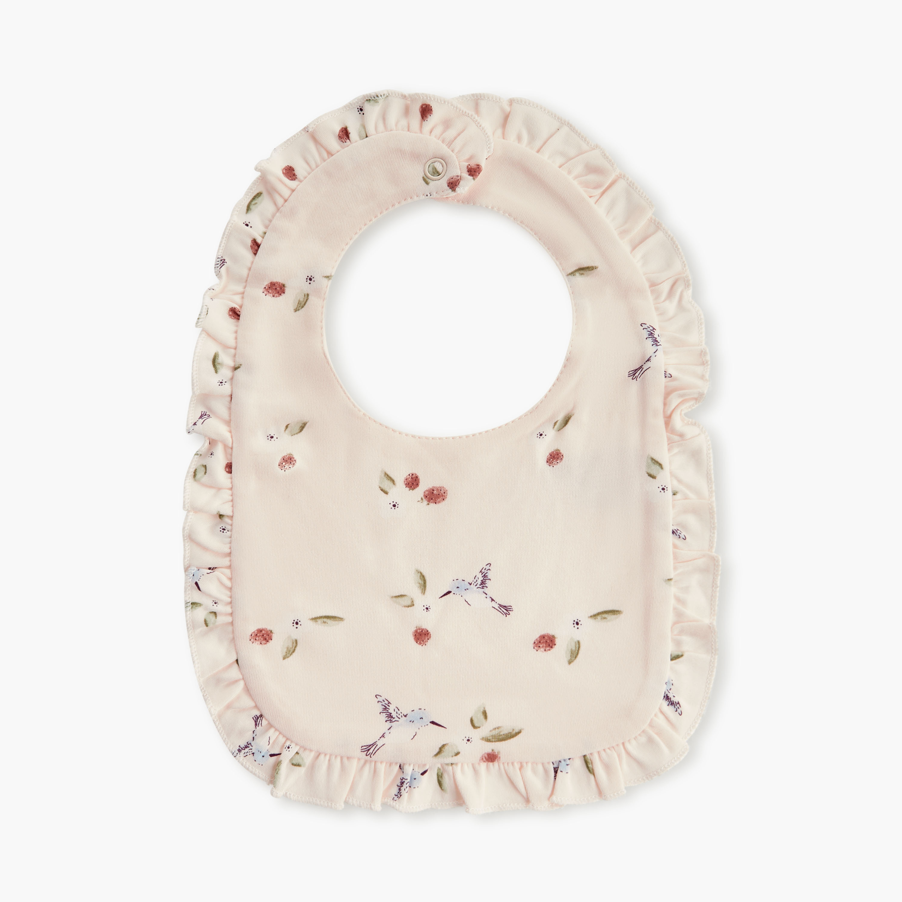 Juniors Printed Bib with Snap Button Closure and Frill Detail - Set of 2-baby-feeding-bibs-image-2