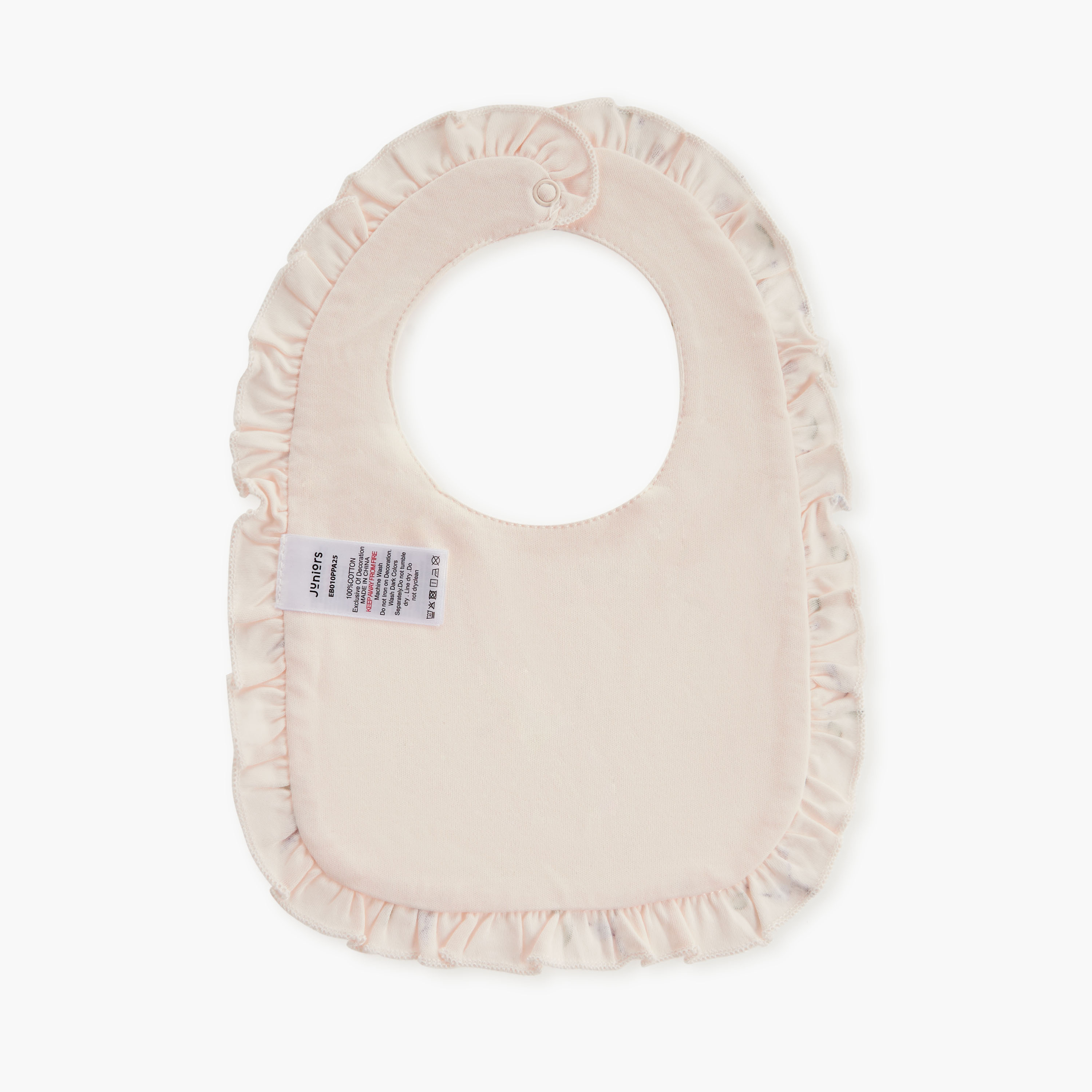 Juniors Printed Bib with Snap Button Closure and Frill Detail - Set of 2-baby-feeding-bibs-image-4