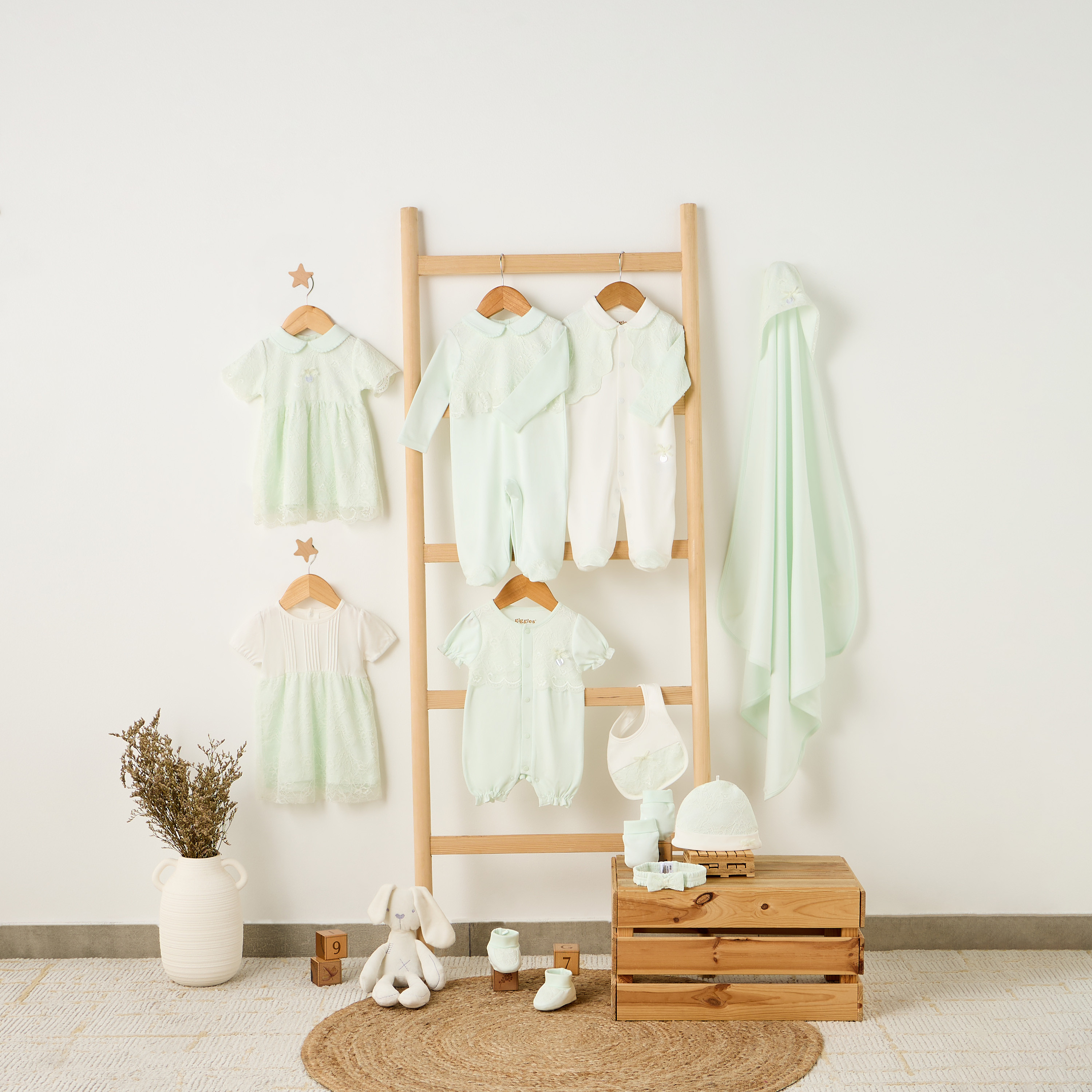 Giggles Round Neck Short Sleeves Romper with Lace Detail-baby-girls-clothing-rompers-image-6
