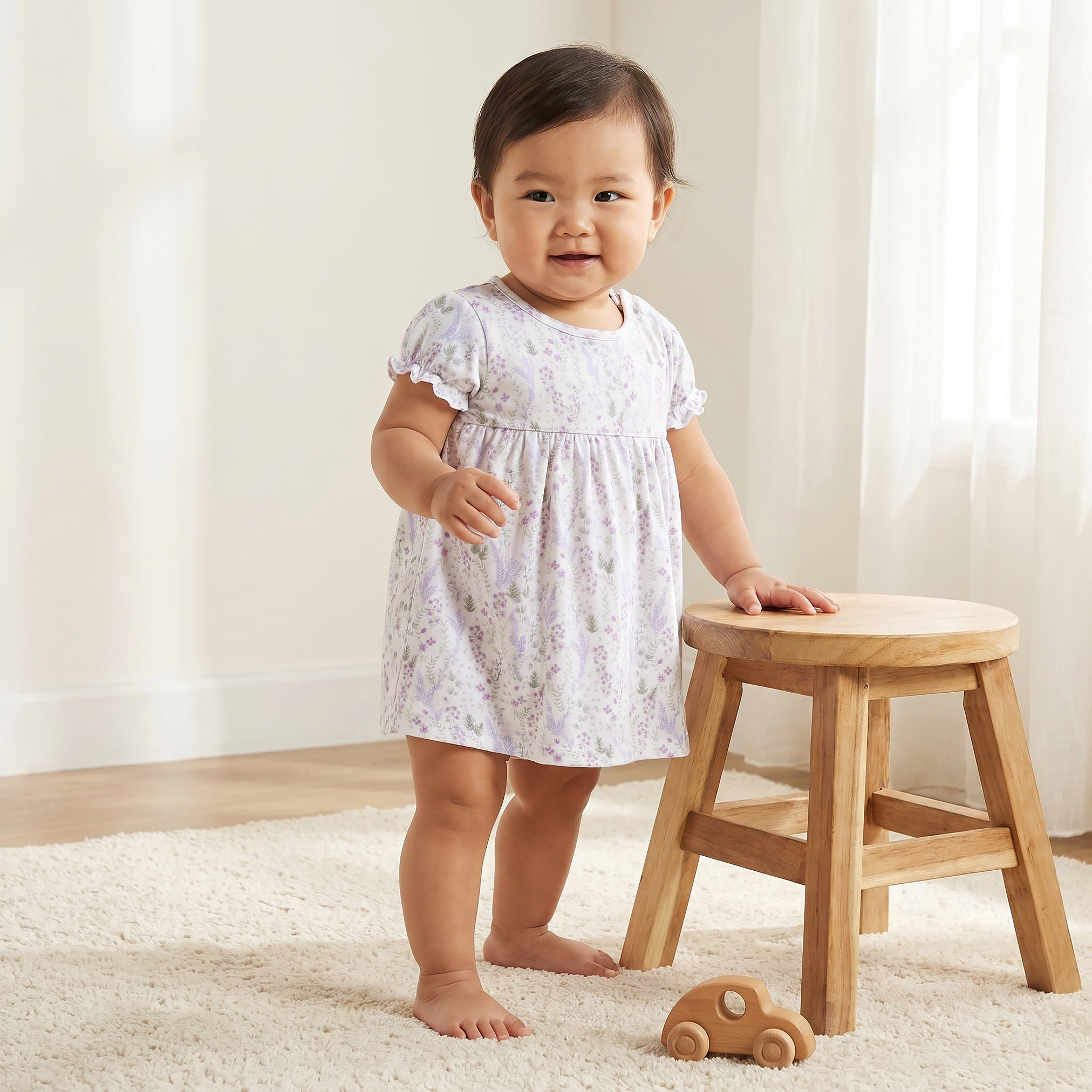 طقم فستان بطول الركبة بياقة مستديرة وأزرار إغلاق كبس من قطعتين من جونيورز-baby-girls-clothing-dressesandjumpsuits-image-2