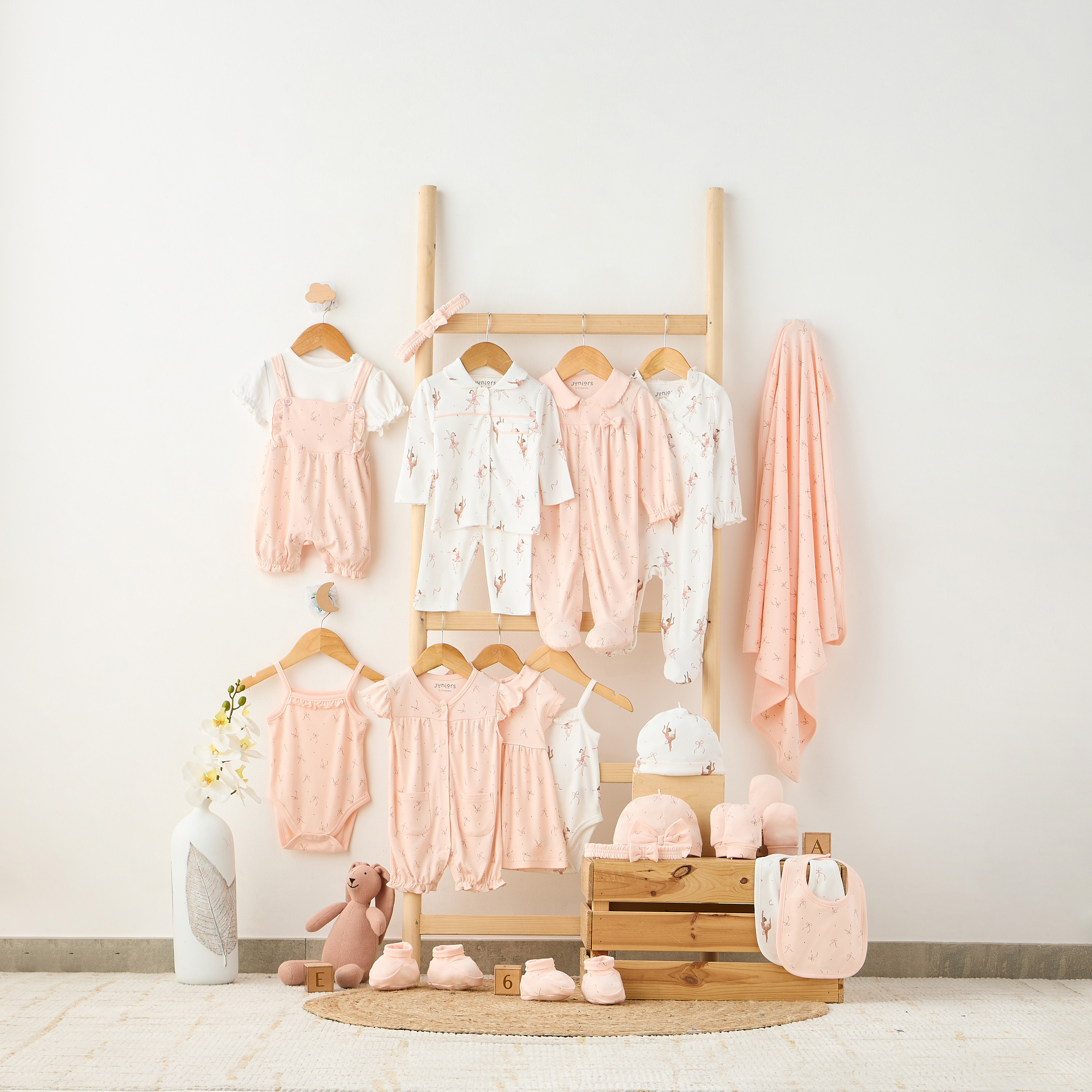 Juniors Bow Print Closed Feet Sleepsuit with Long Sleeves-baby-girls-clothing-nightwear-sleepsuits-image-7