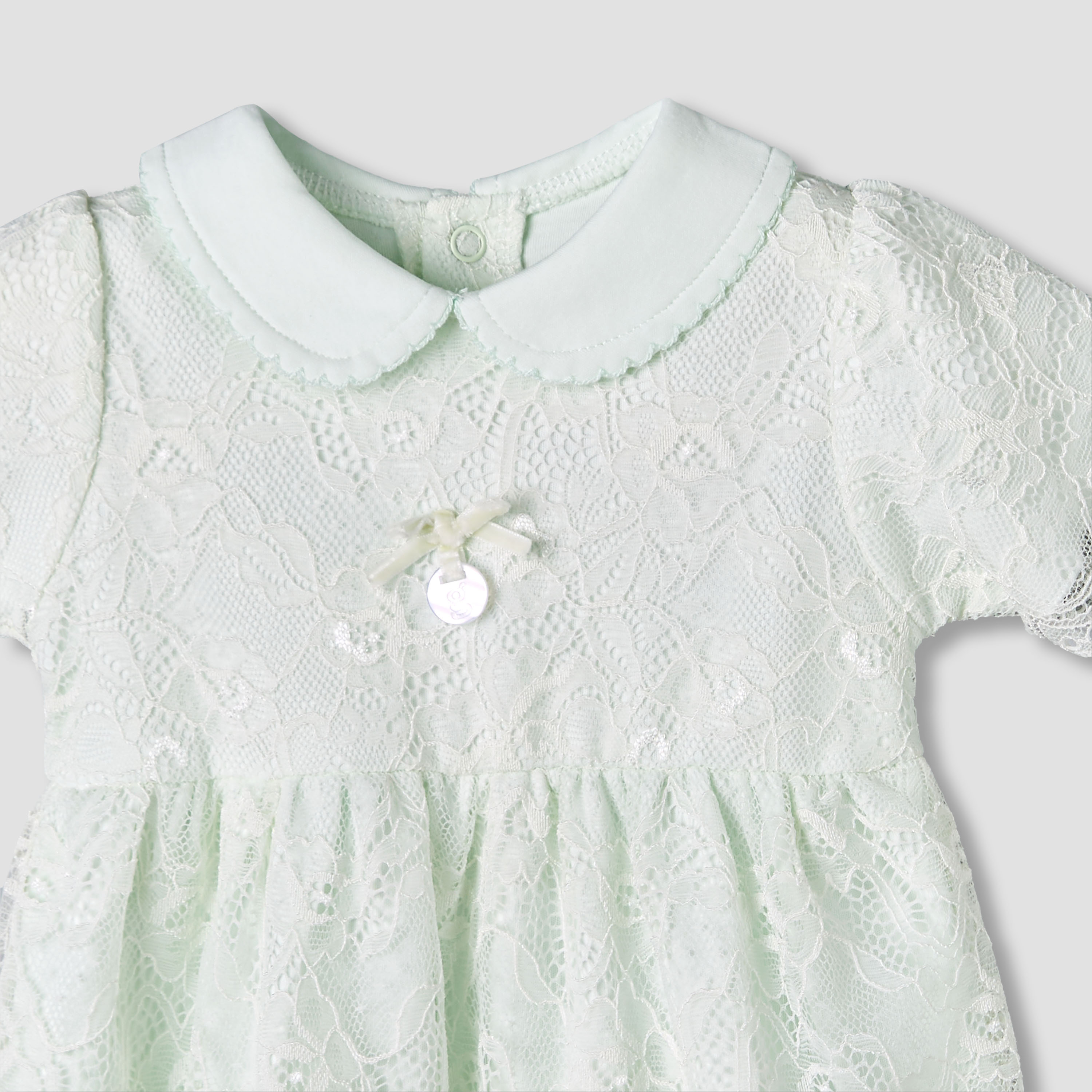 Giggles Peter Pan Collar Short Sleeves A-Line Dress with Lace Detail-baby-girls-clothing-dressesandjumpsuits-image-4