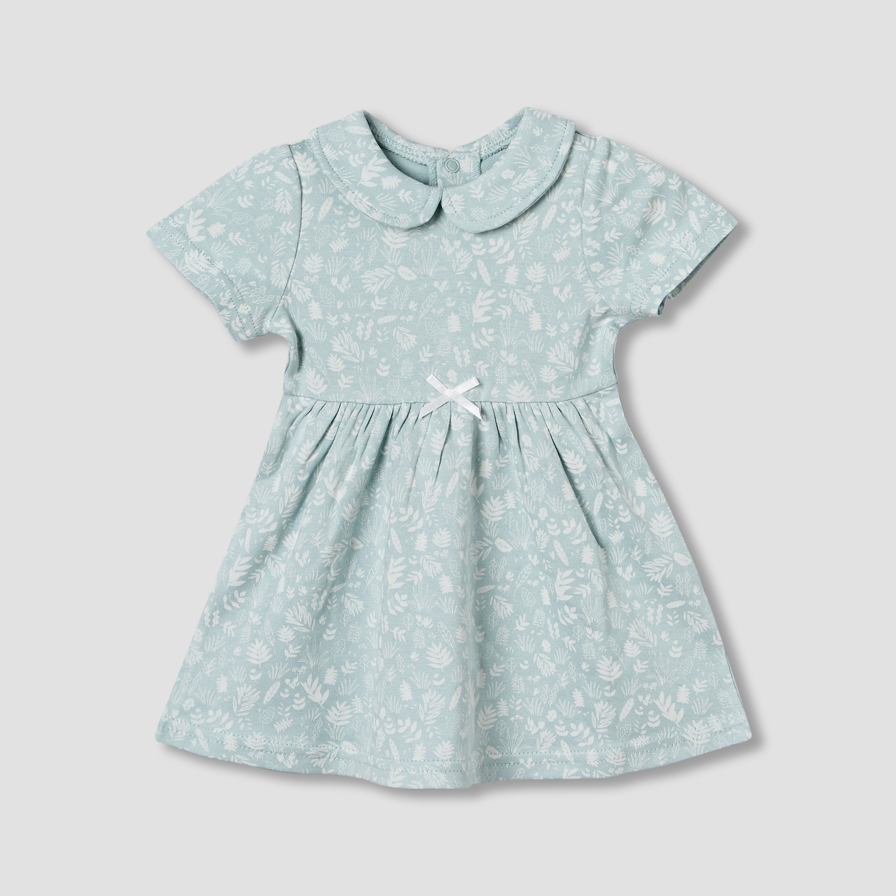 Juniors Peter Pan Collar Short Sleeve A-line Dress with Floral Print-baby-girls-clothing-dressesandjumpsuits-image-2