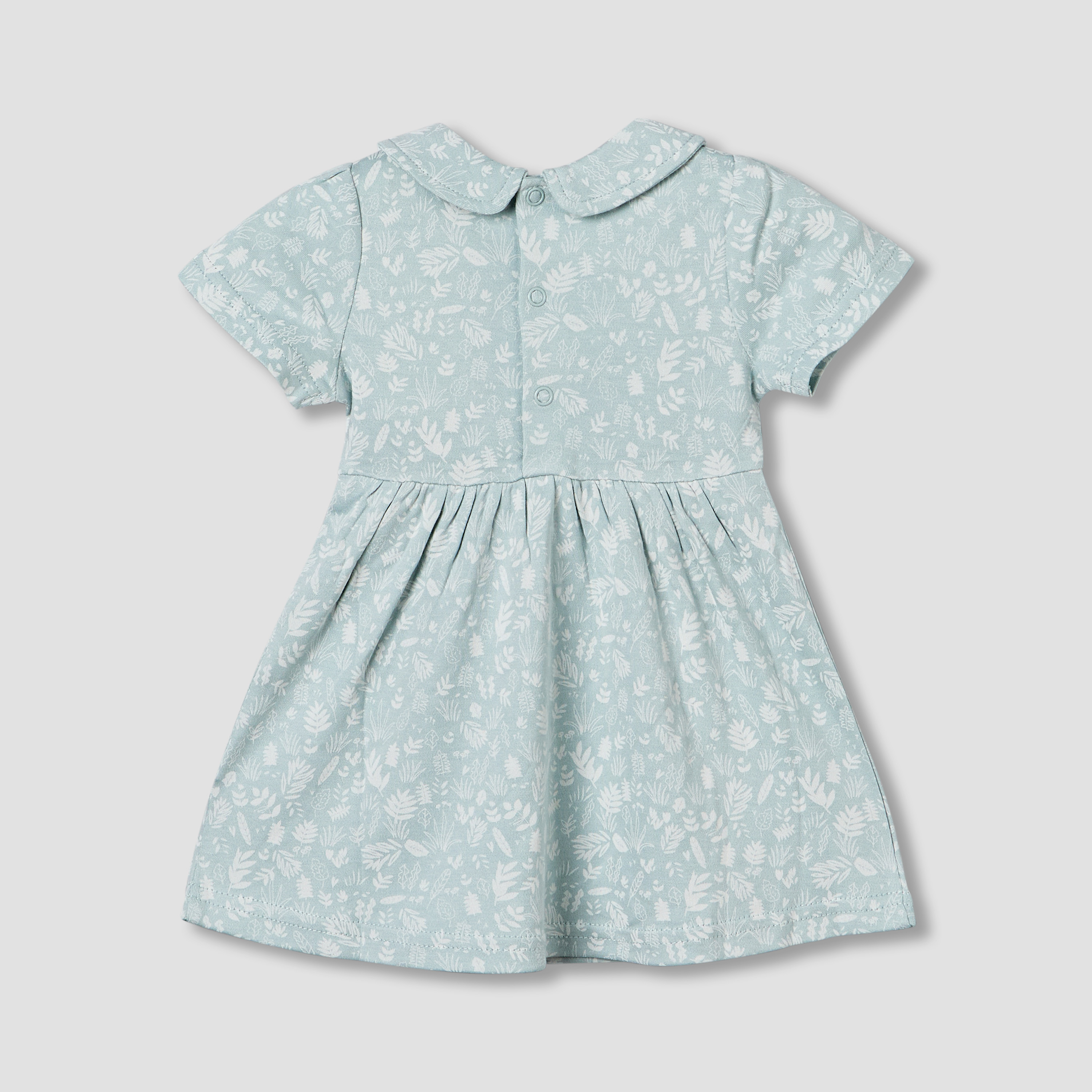 Juniors Peter Pan Collar Short Sleeve A-line Dress with Floral Print-baby-girls-clothing-dressesandjumpsuits-image-3