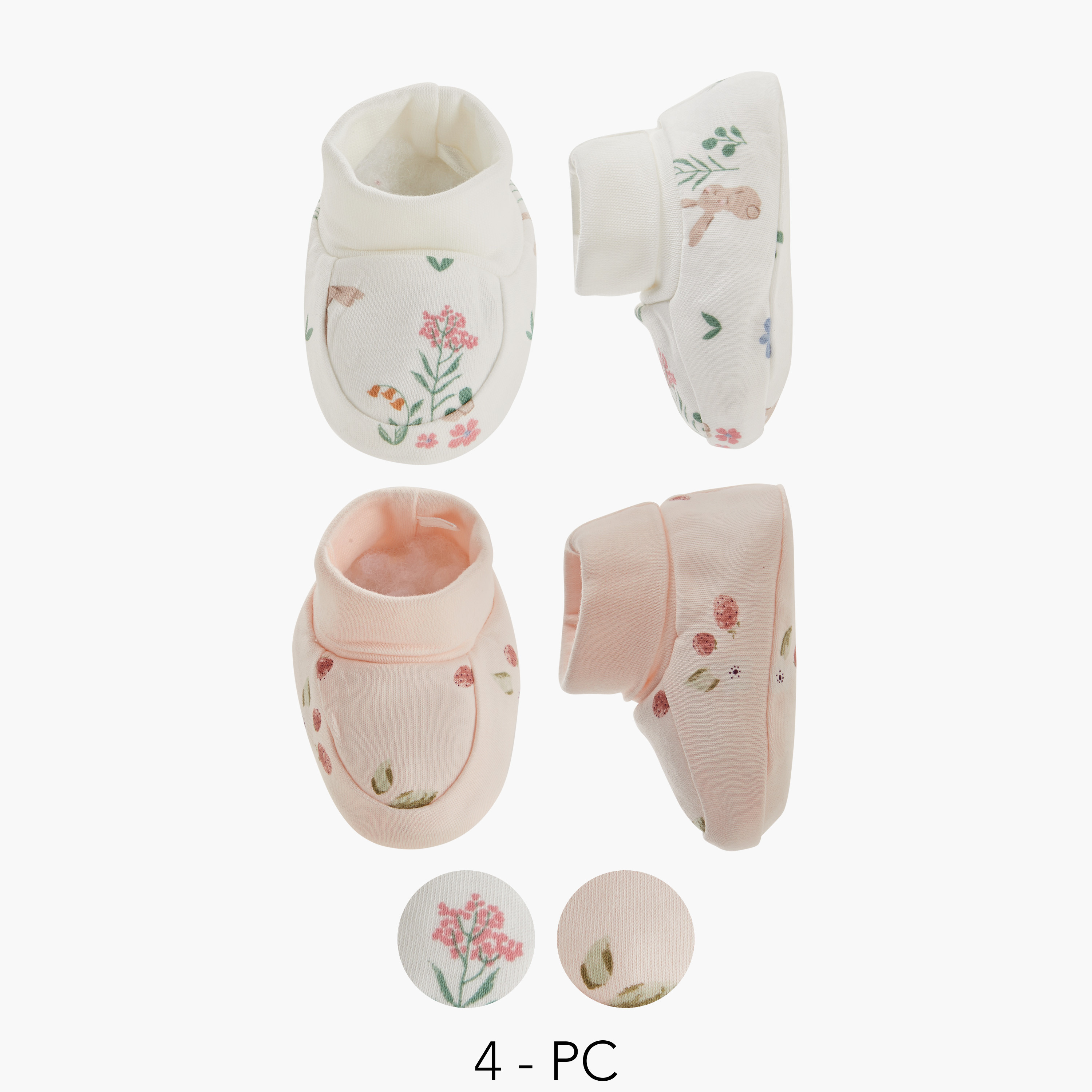 Juniors Printed Slip-On Booties - Set of 2-baby-girls-shoes-booties-image-1