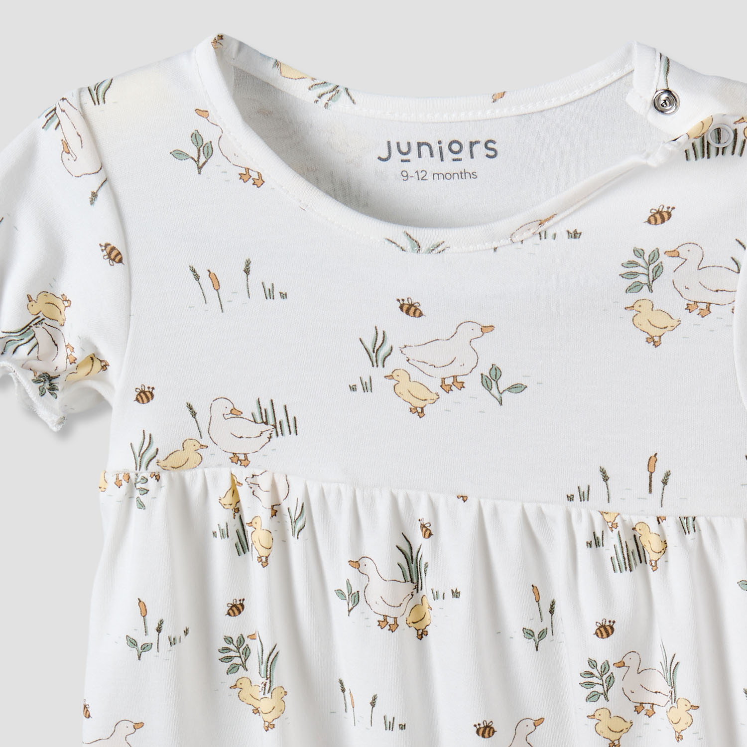 فستان بطول الركبة بياقة مستديرة وأزرار إغلاق كبس - عبوة من قطعتين-baby-girls-clothing-dressesandjumpsuits-image-6