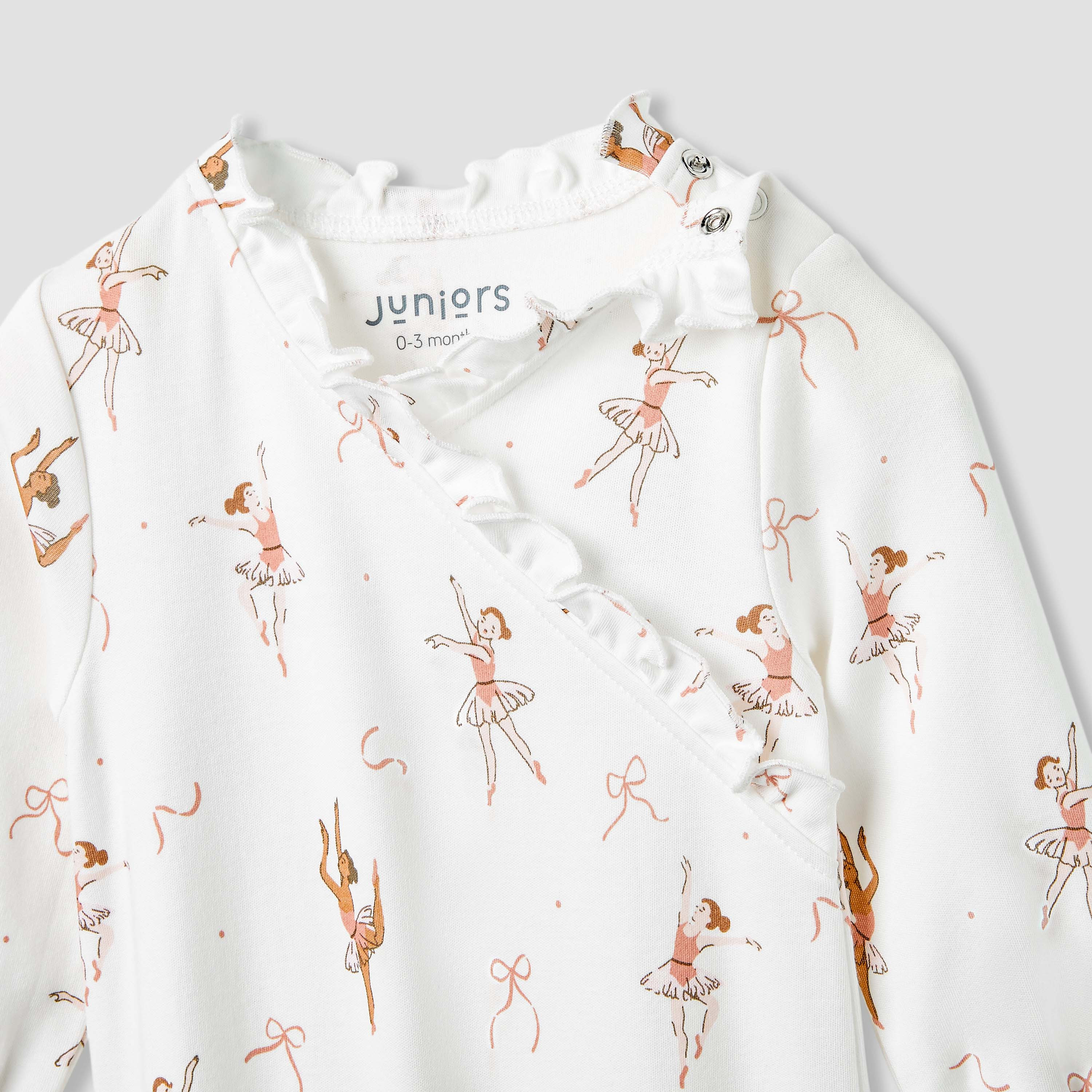 Juniors Ballerina Print Sleepsuit with Long Sleeves-baby-girls-clothing-nightwear-sleepsuits-image-5