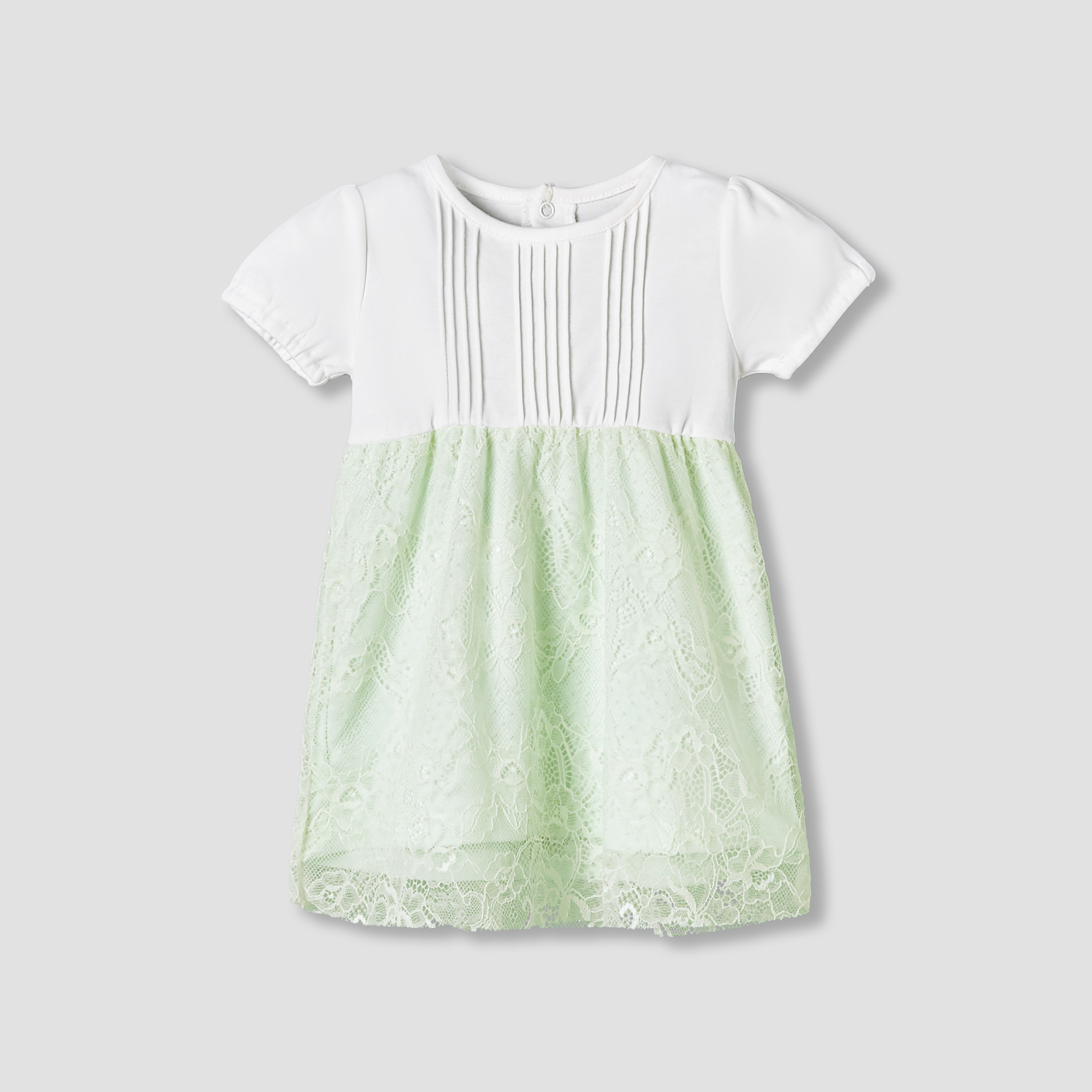 Giggles Round Neck Short Sleeves A-Line Dress with Lace Detail-baby-girls-clothing-dressesandjumpsuits-image-2