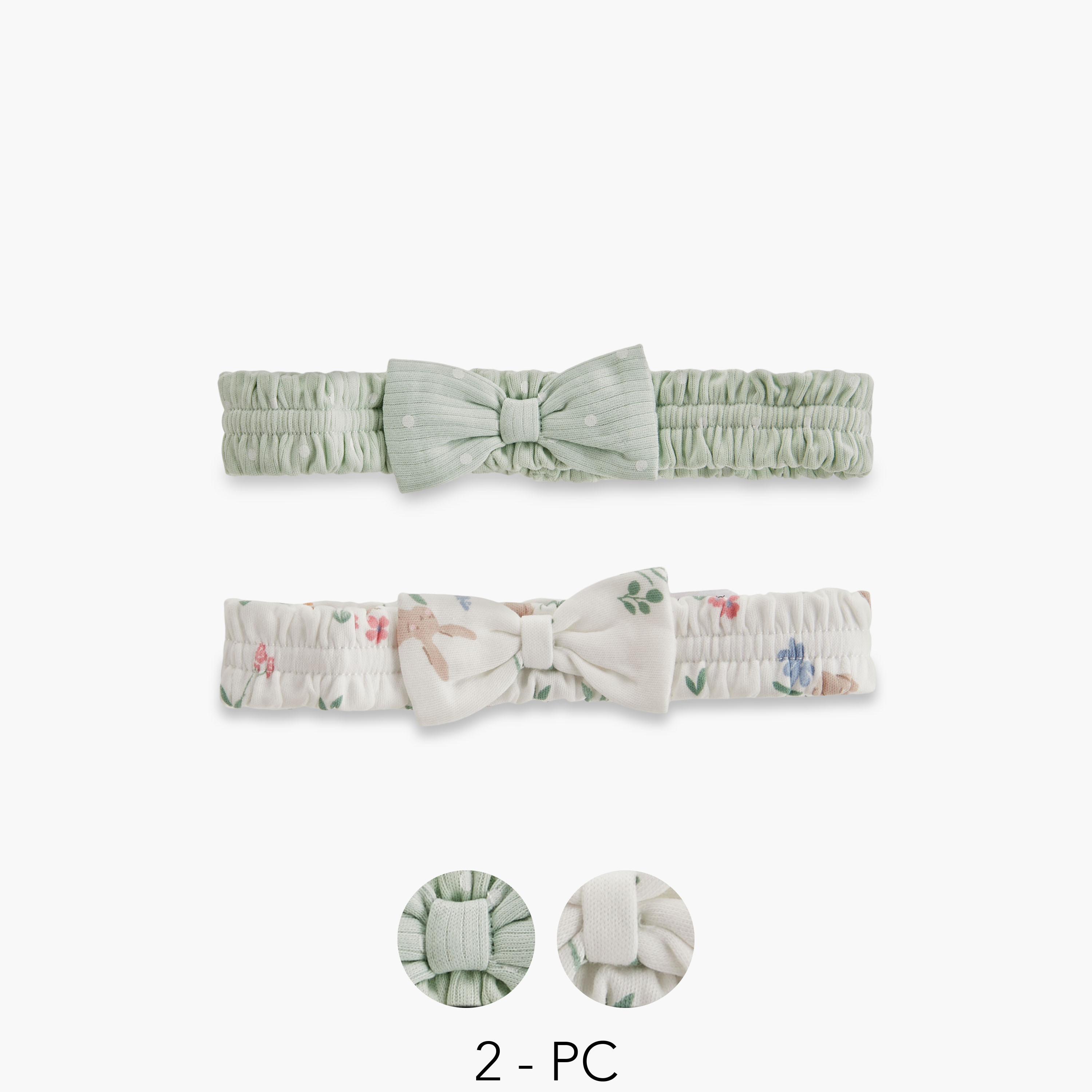 Juniors Printed Headband with Bow Detail - Set of 2-baby-girls-accessories-mittens-image-1