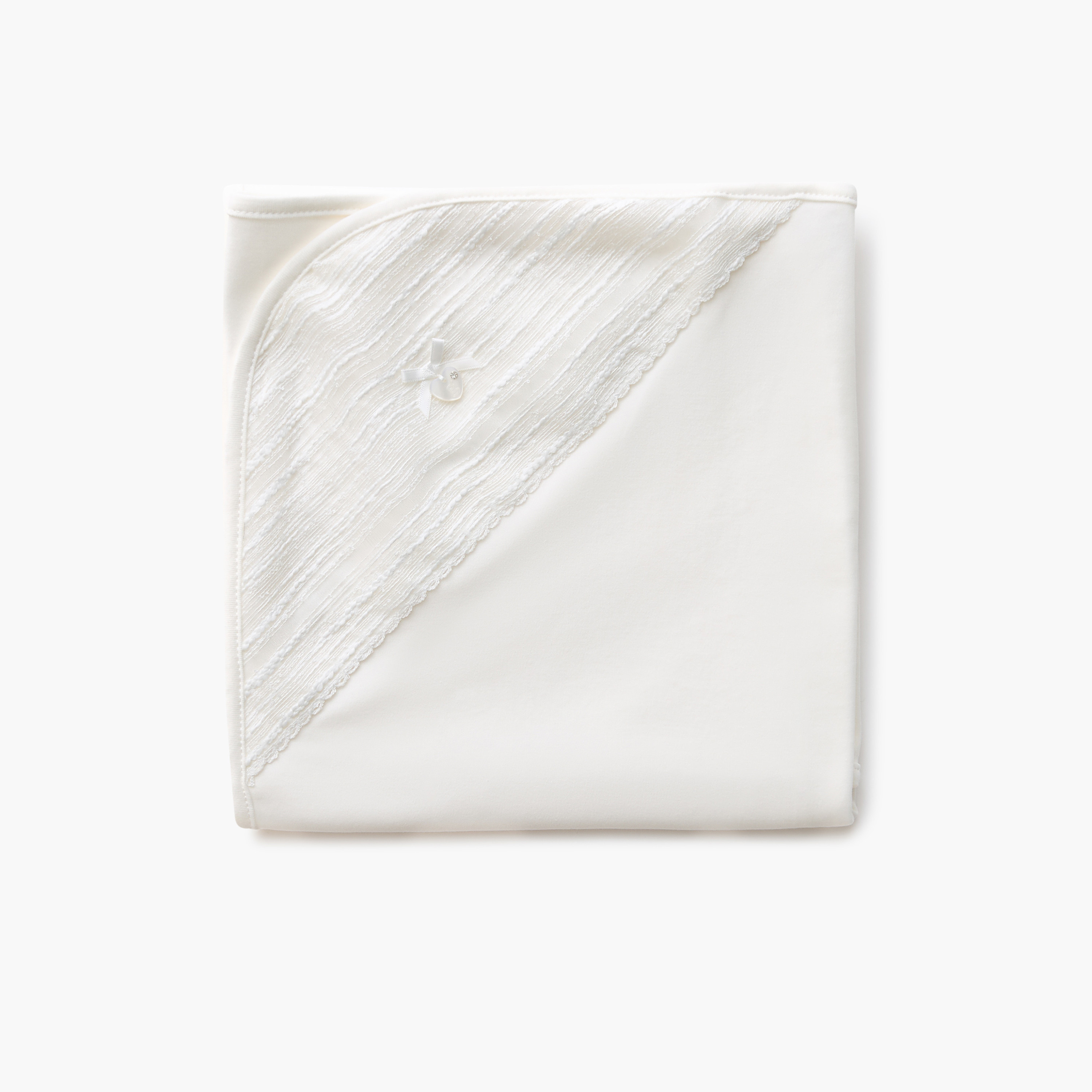 Giggles Textured Receiving Blanket with Hood - 70x70 cm-baby-nursery-blanketsandswaddles-receivingblankets-image-3