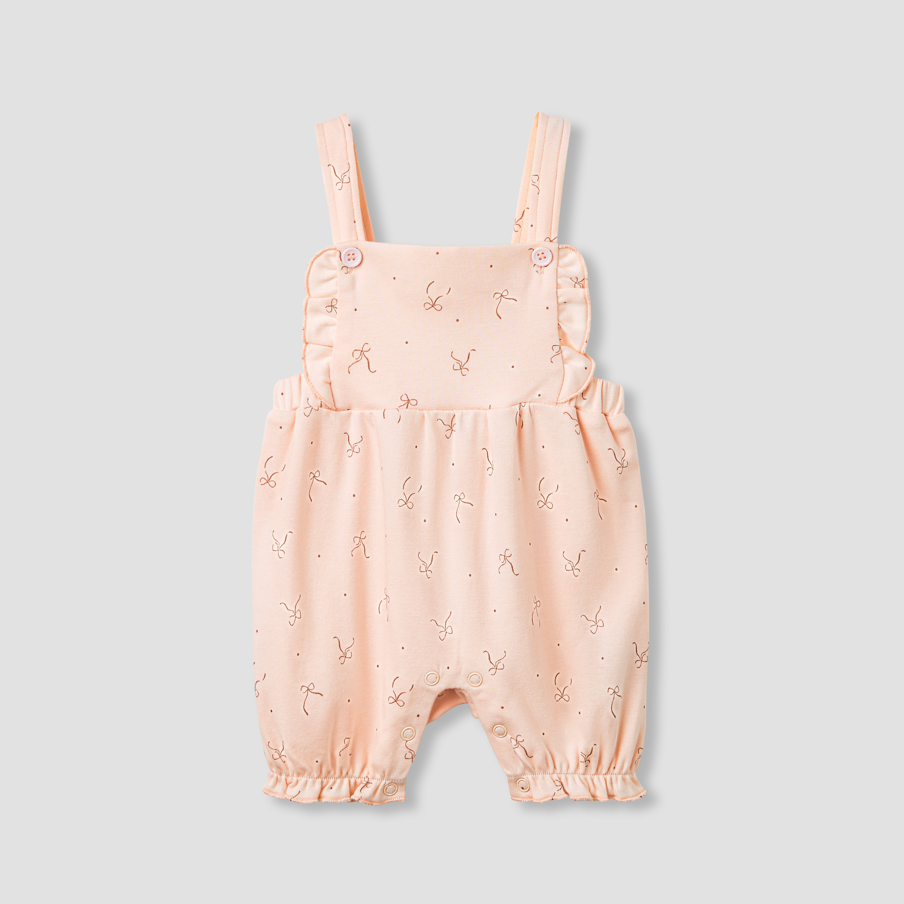 طقم دنغري بطبعات فيونكات وبلوزة سادة من جونيورز-baby-girls-clothing-nightwear-sleepsuits-image-3