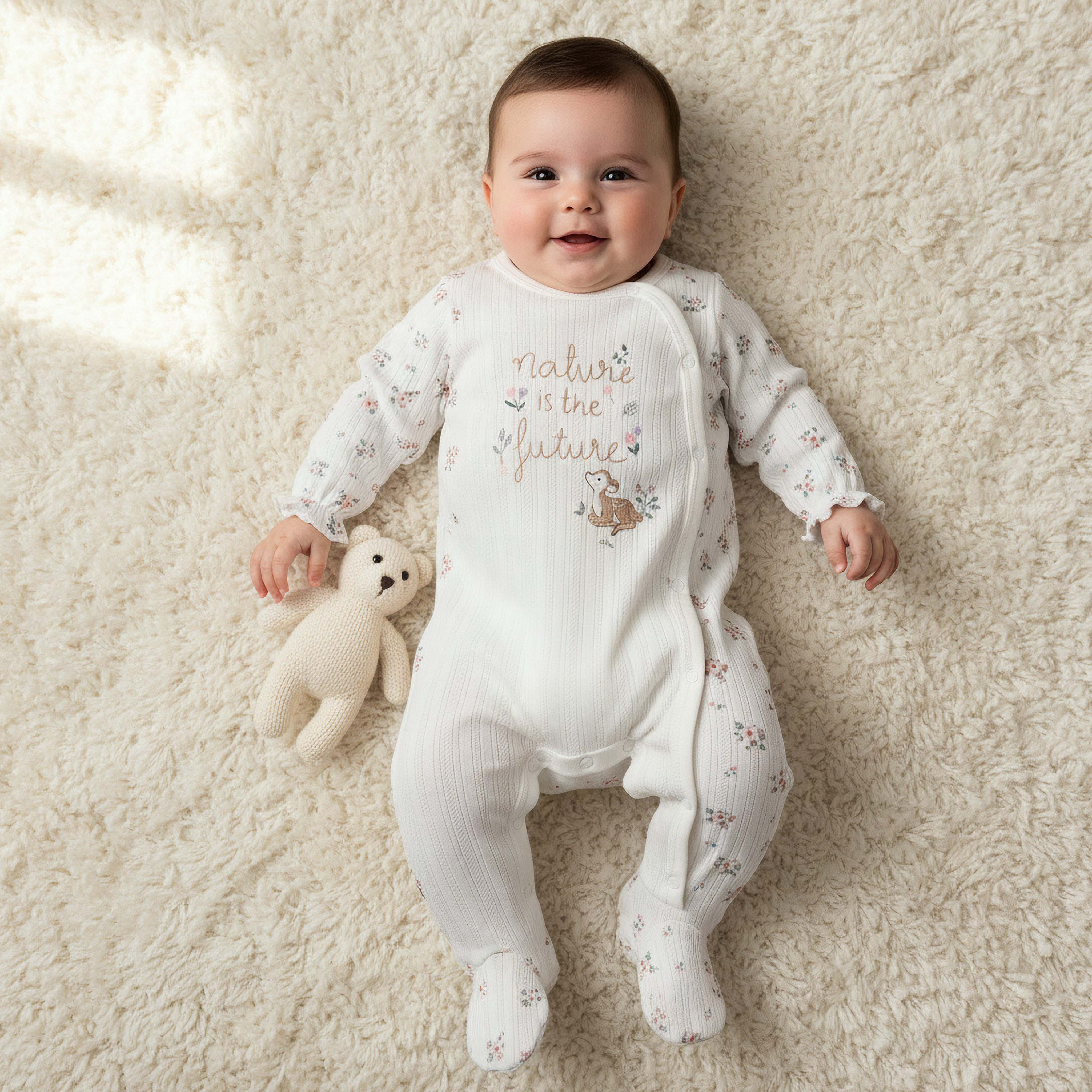 Juniors Cotton Round Neck Long Sleeves Sleepsuit with Floral Print-baby-girls-clothing-nightwear-sleepsuits-image-1