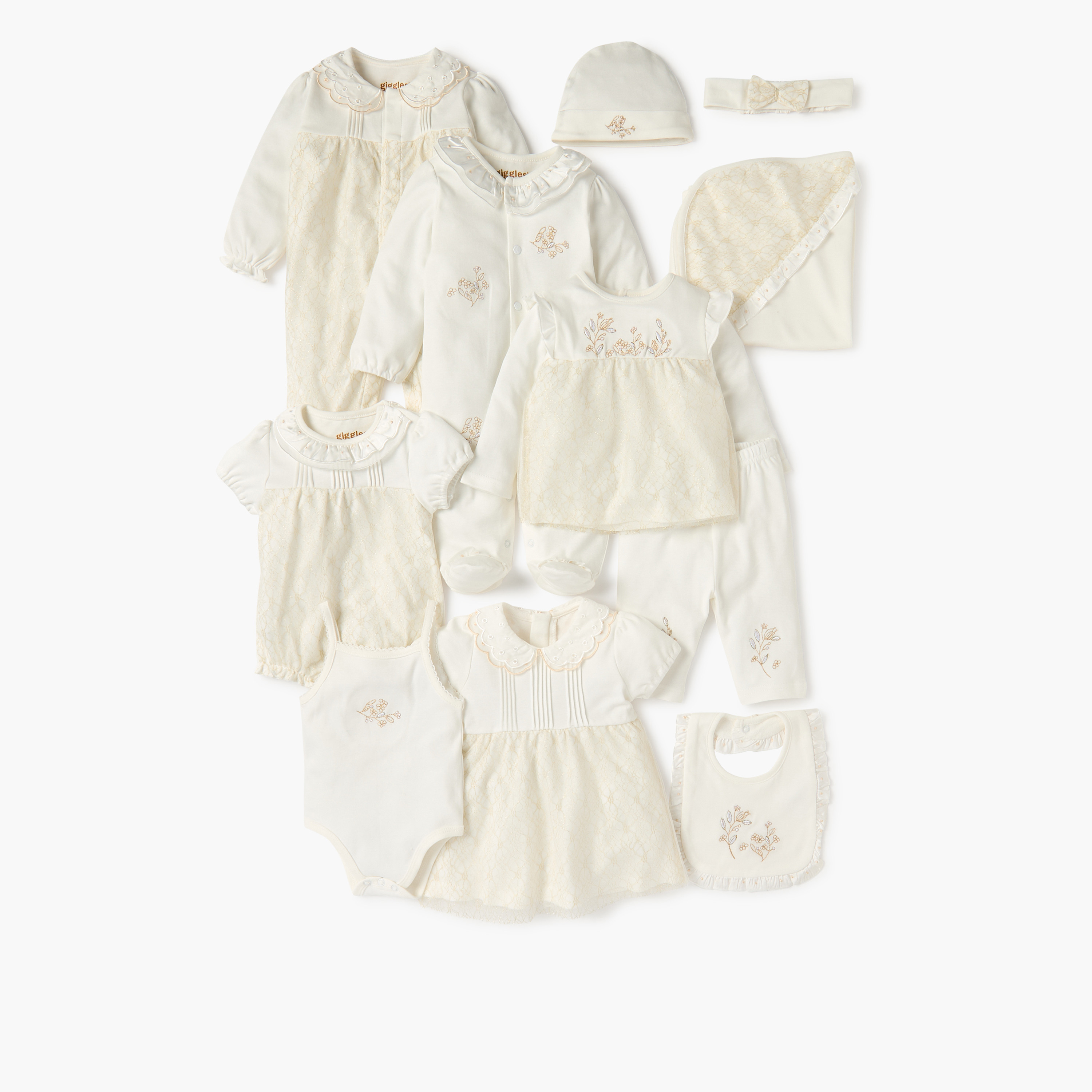 Giggles Embroidered Closed Feet Sleepsuit with Long Sleeves-baby-girls-clothing-nightwear-sleepsuits-image-5