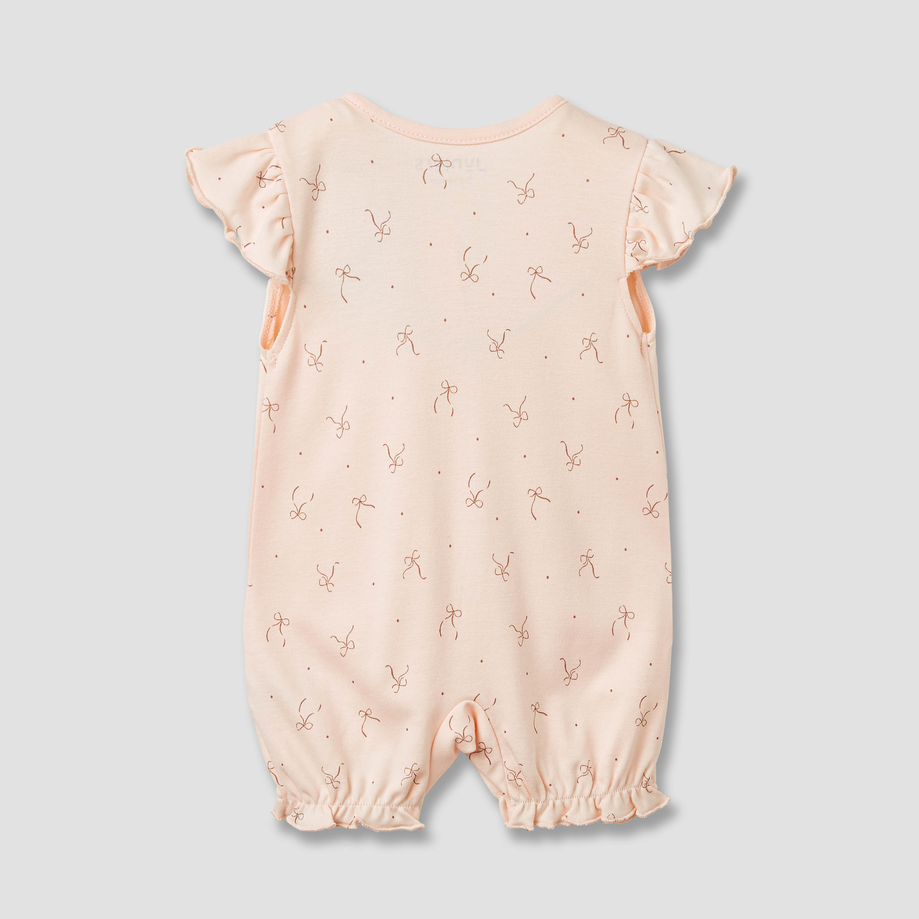 Juniors Bow Print Romper with Flutter Sleeves-baby-girls-clothing-rompers-image-4