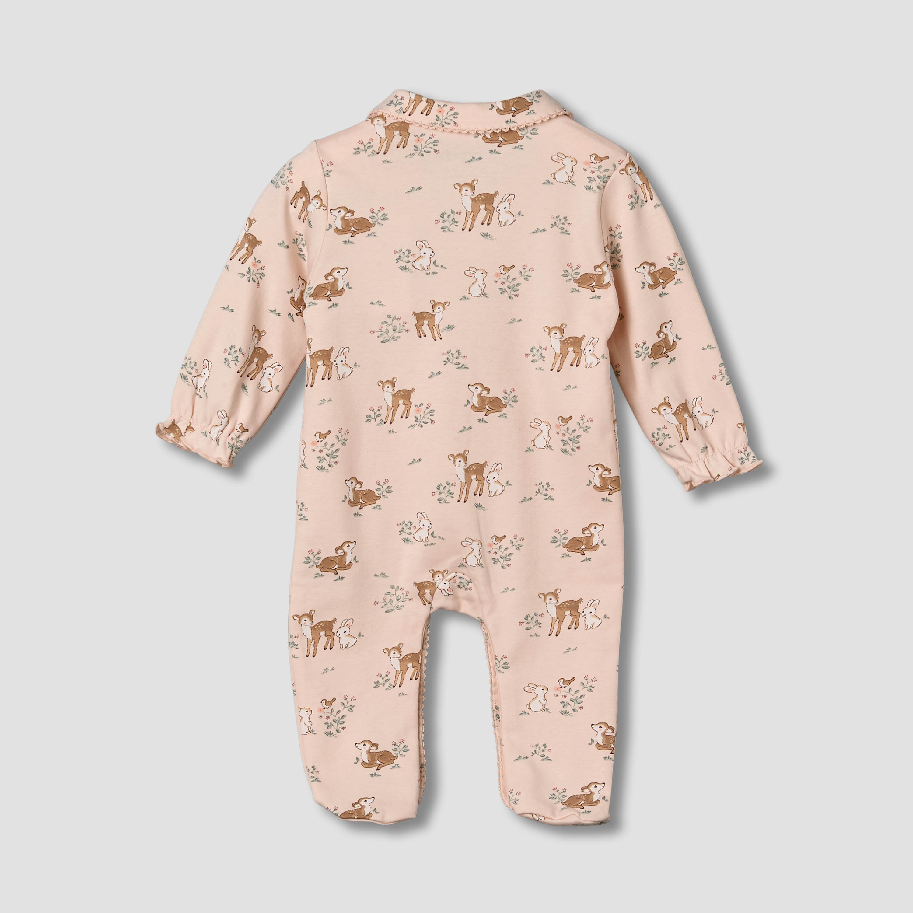 Juniors Cotton Peter Pan Collar Long Sleeves Sleepsuit-baby-girls-clothing-nightwear-sleepsuits-image-2