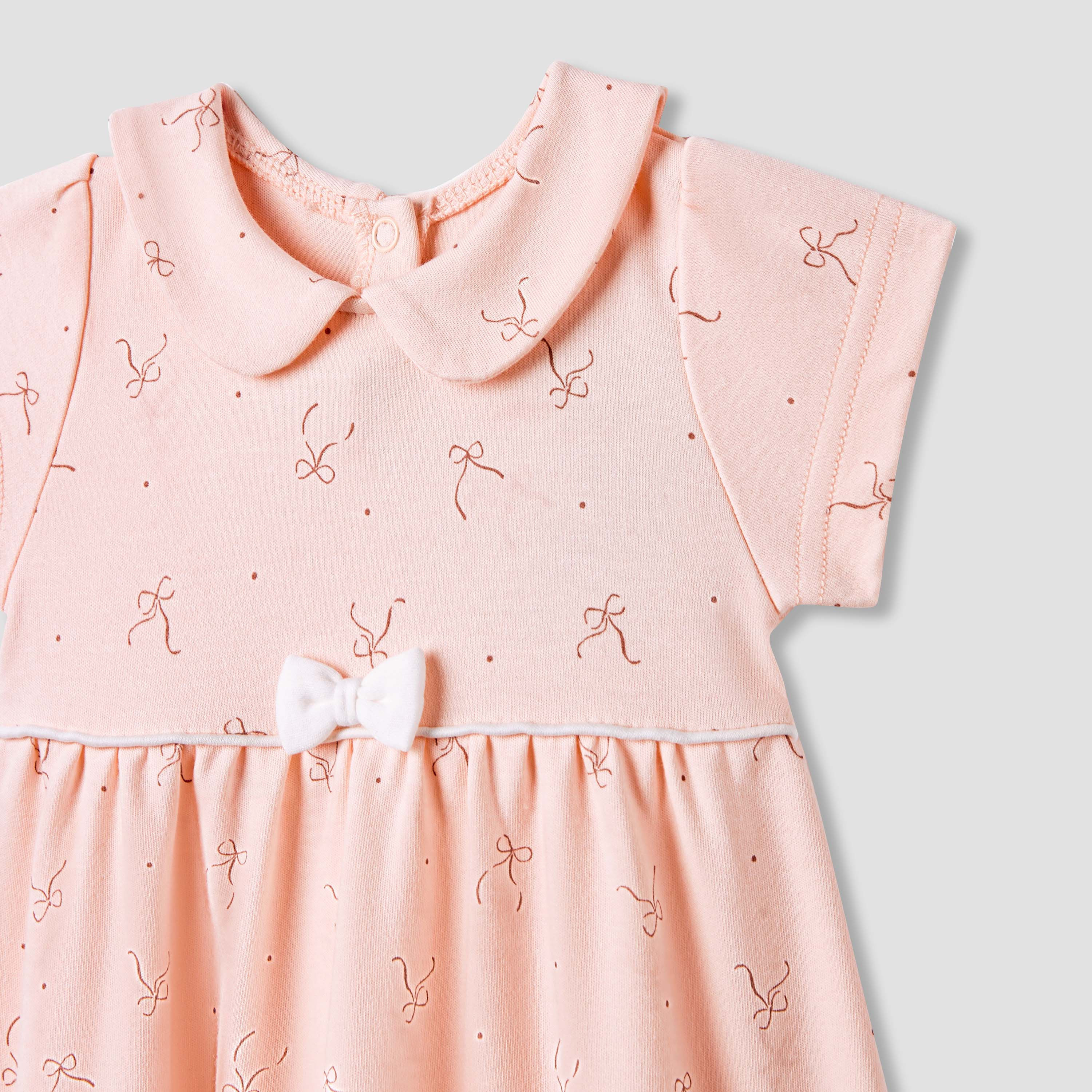 Juniors Bow Print A-line Dress with Short Sleeves-baby-girls-clothing-dressesandjumpsuits-image-4