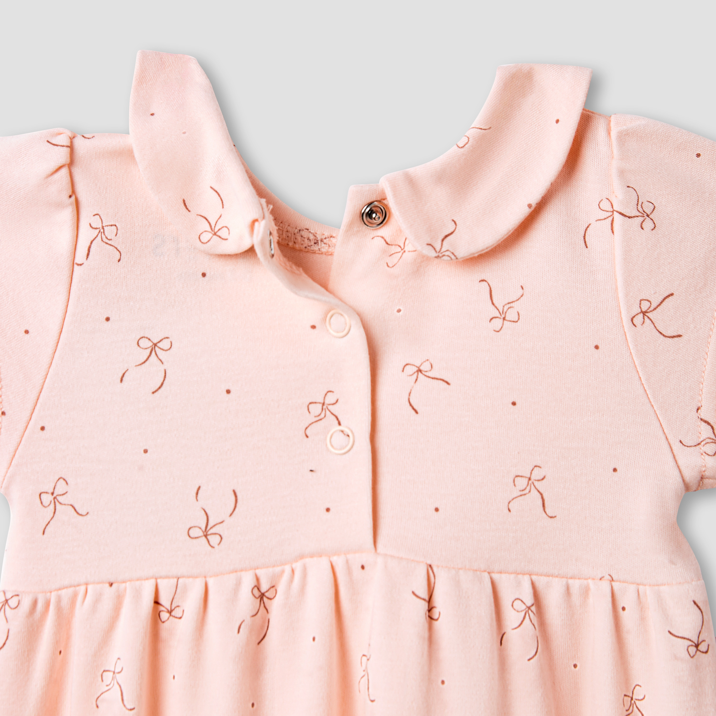 Juniors Bow Print A-line Dress with Short Sleeves-baby-girls-clothing-dressesandjumpsuits-image-5