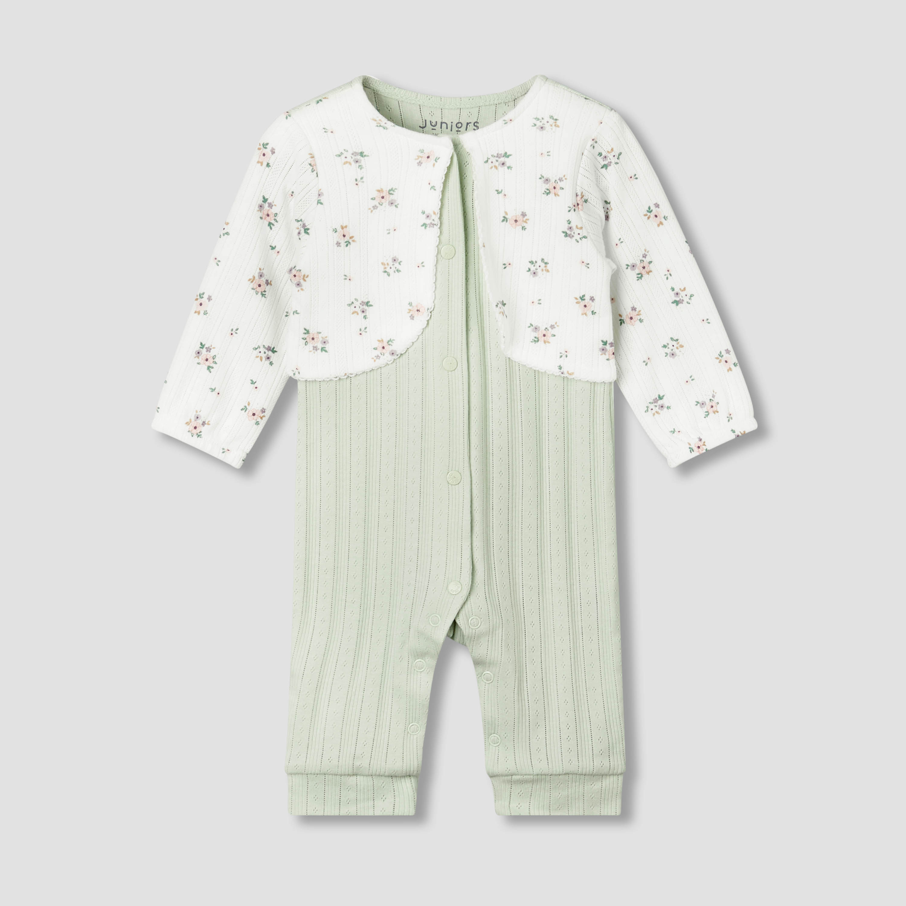 Juniors Cotton Round Neck Long Sleeves Sleepsuit with Floral Print-baby-girls-clothing-nightwear-sleepsuits-image-2