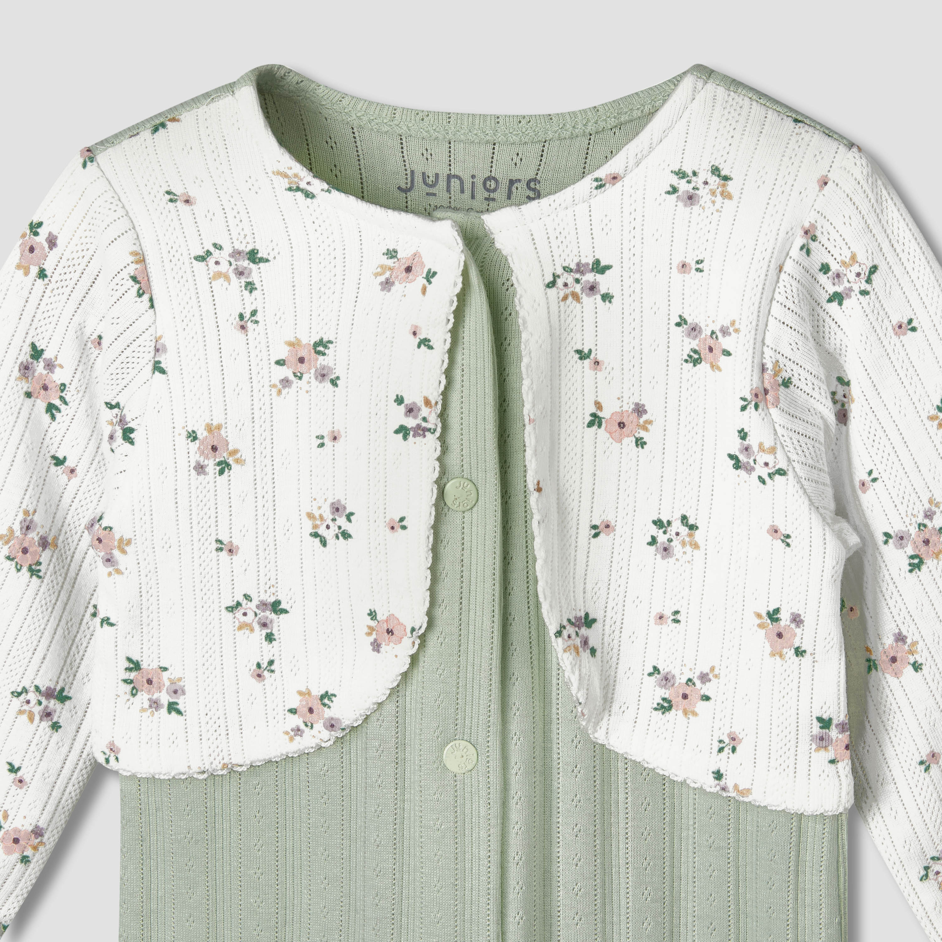 Juniors Cotton Round Neck Long Sleeves Sleepsuit with Floral Print-baby-girls-clothing-nightwear-sleepsuits-image-4