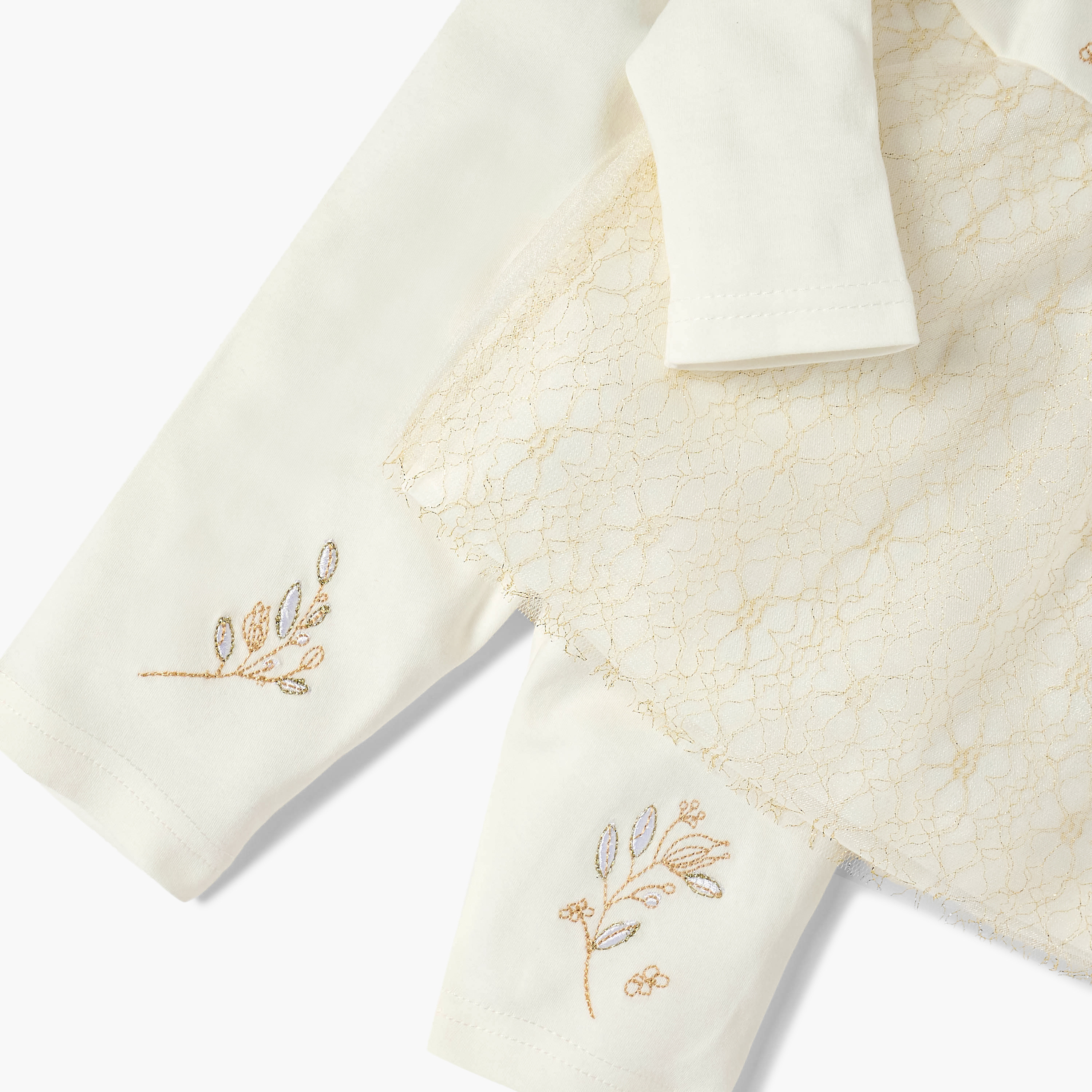 طقم تيشيرت مطرز بأكمام طويلة وبيجاما من جيجلز-baby-girls-clothing-nightwear-pyjamasets-image-2