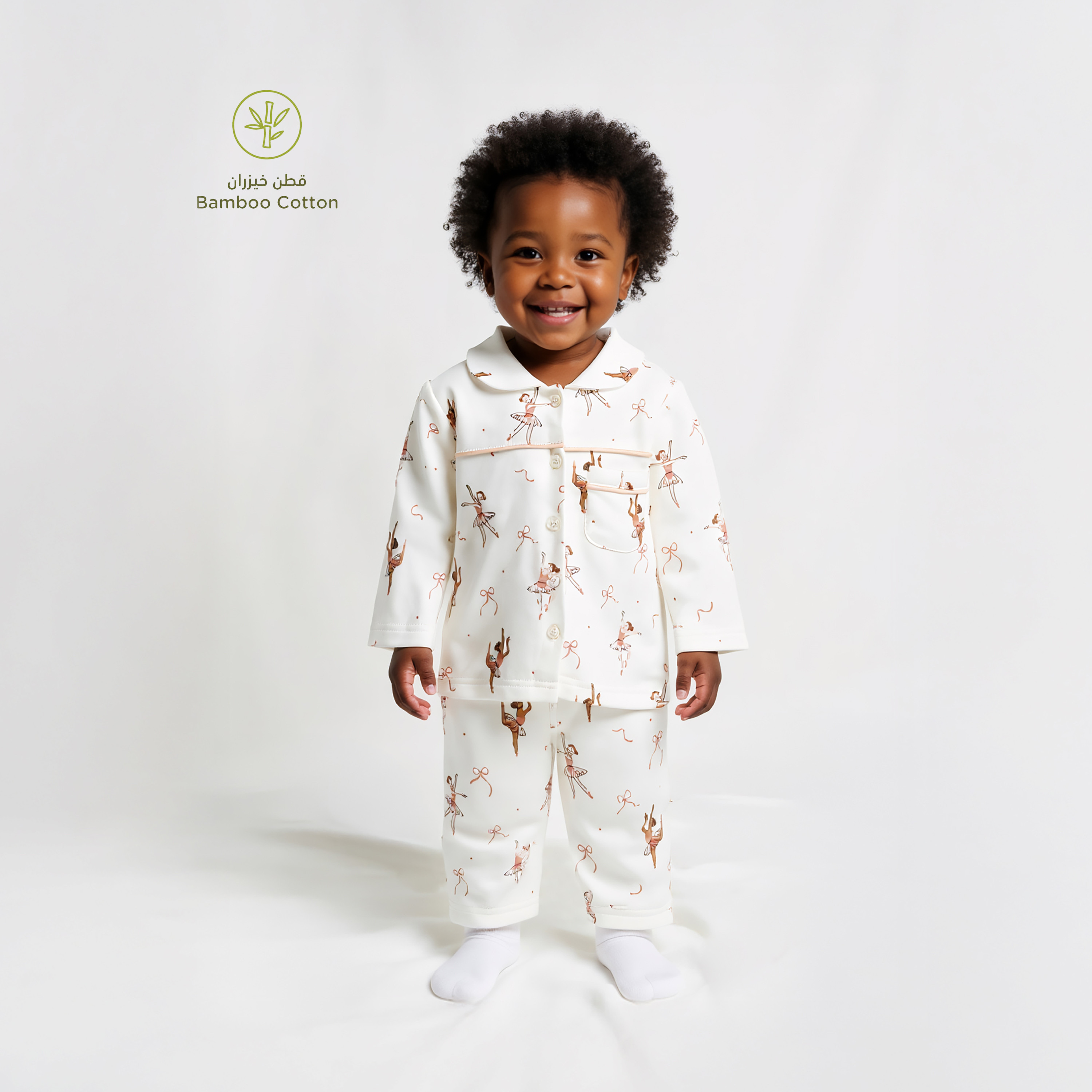 Juniors Ballerina Print Shirt and Pyjama Set-baby-girls-clothing-nightwear-pyjamasets-image-1