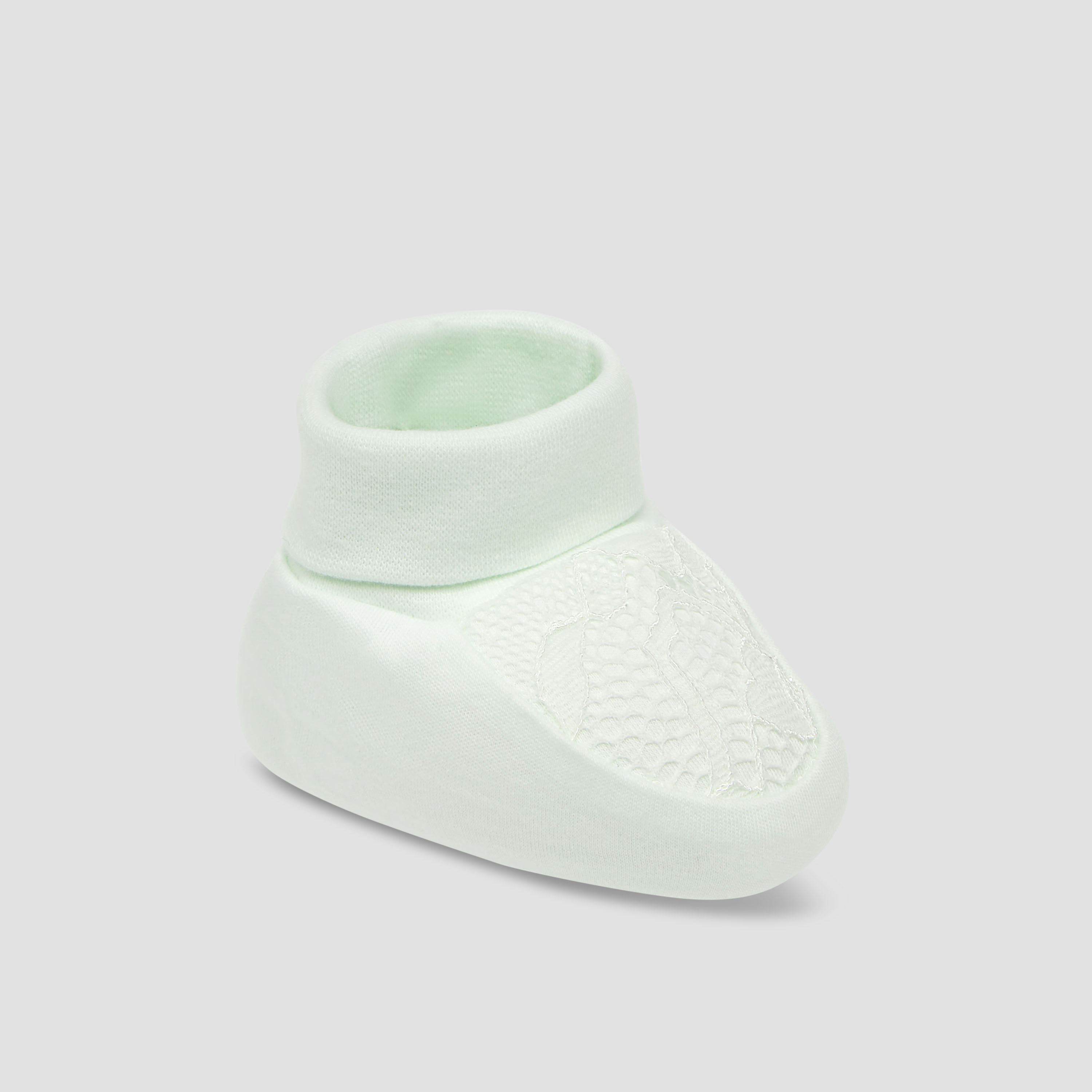Giggles Booties with Lace Panel, Slip-On-baby-girls-shoes-booties-image-2