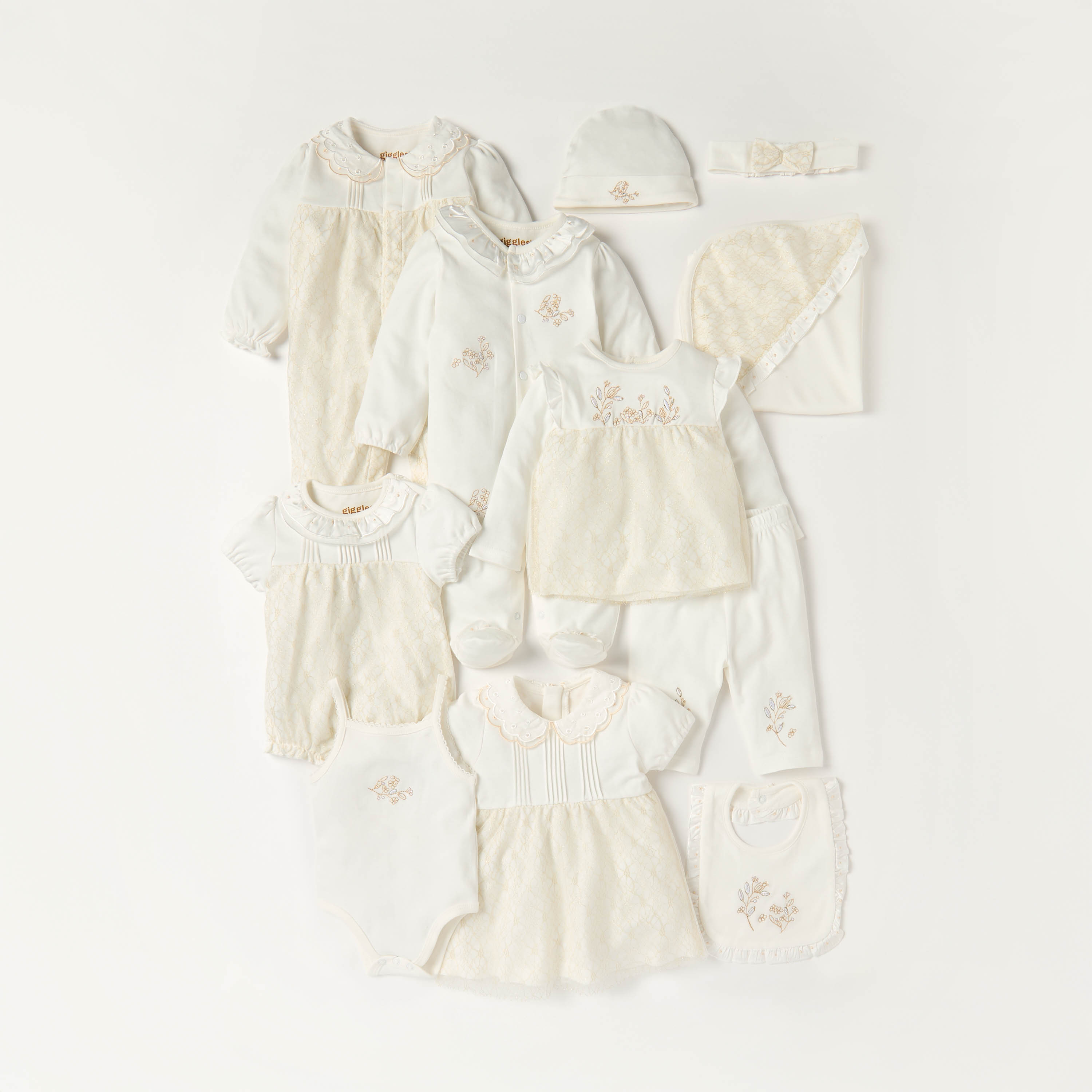 فستان إيه لاين بتطريز زهري وبأكمام قصؤة وياقة بيتر بان وبطول الركبة من جيجلز-baby-girls-clothing-dressesandjumpsuits-image-1