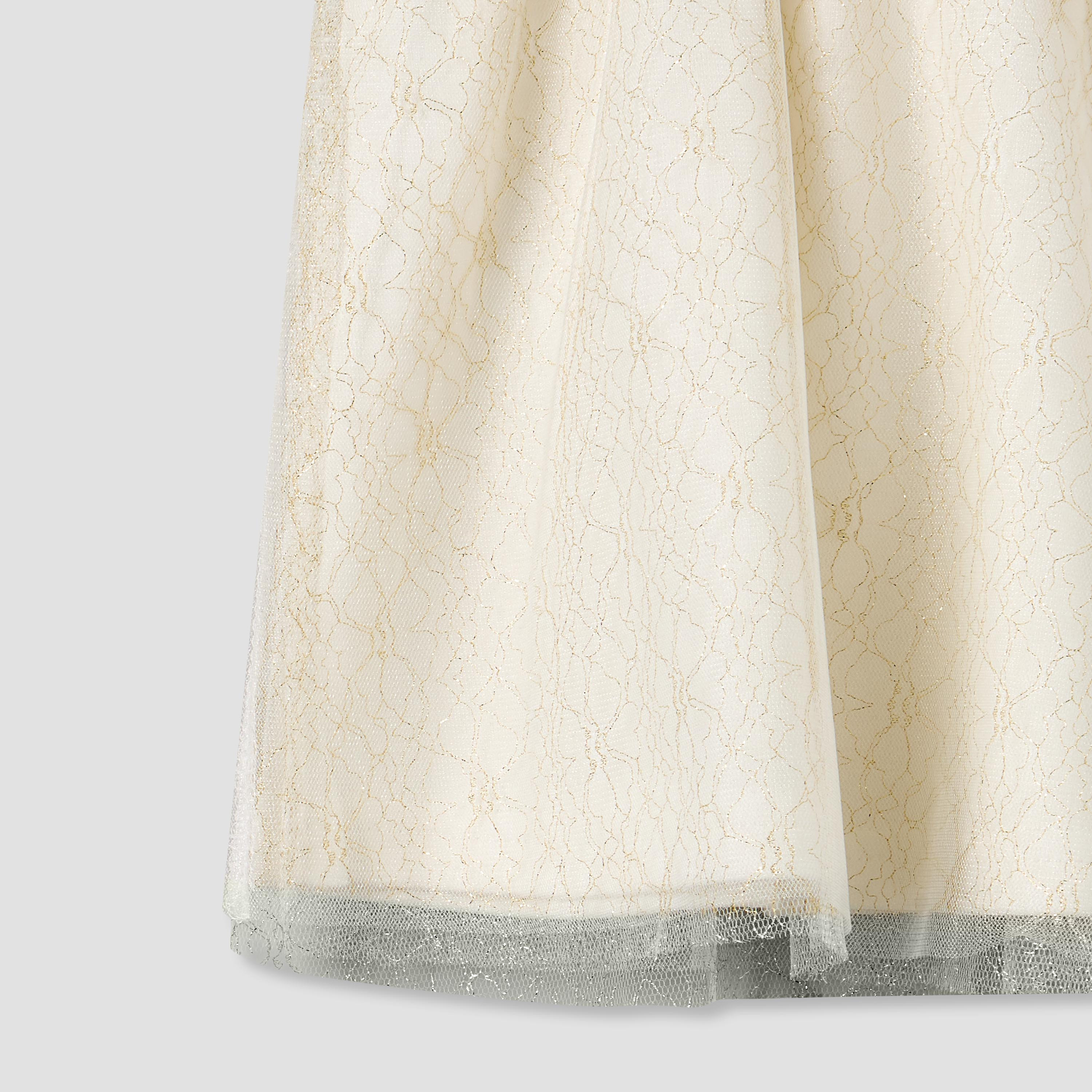Giggles Peter Pan Collar Short Sleeves Knee Length A-line Dress with Floral Embroidary-baby-girls-clothing-dressesandjumpsuits-image-4