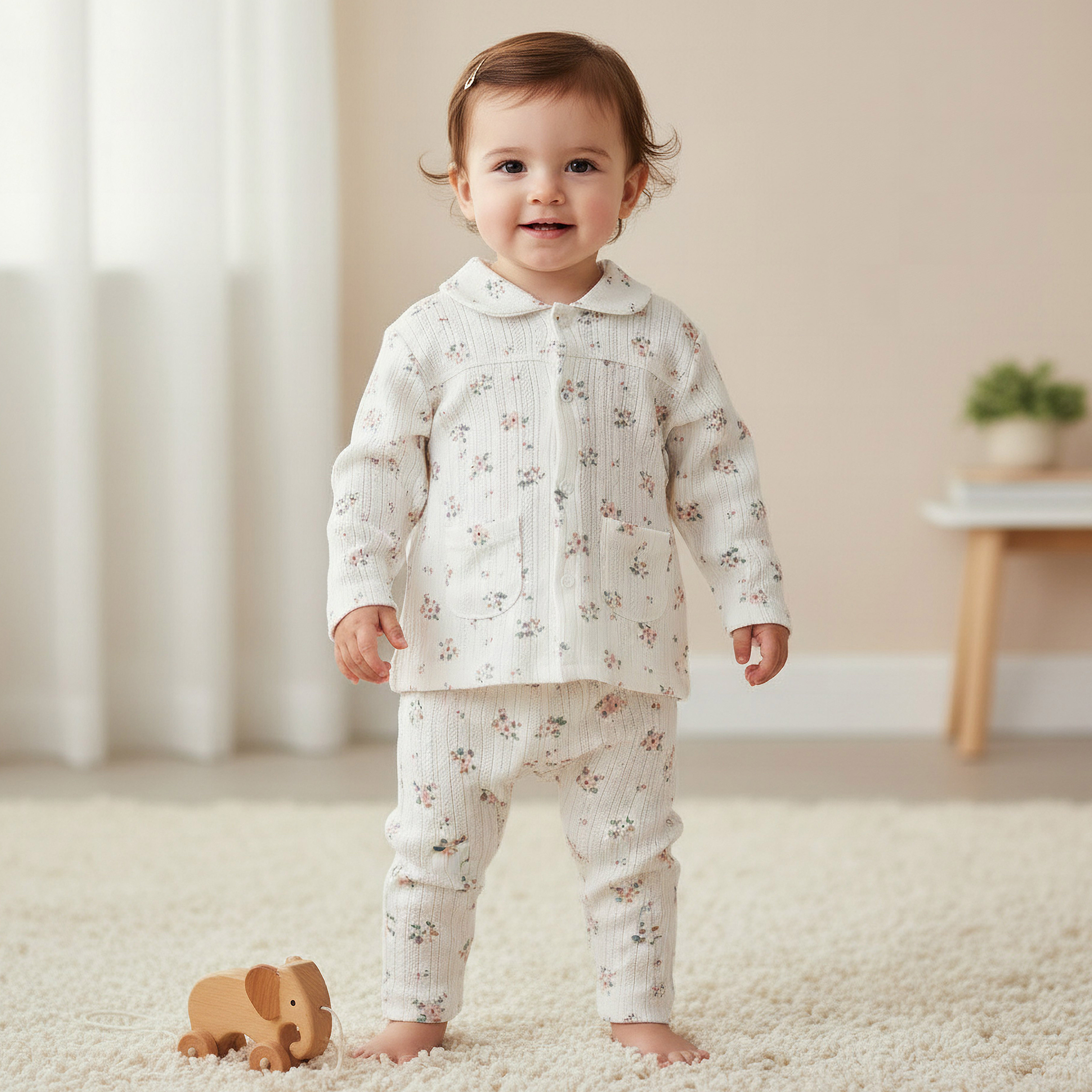 Juniors Cotton Long Sleeves Pyjama Set with Floral Print-baby-girls-clothing-nightwear-pyjamasets-image-1
