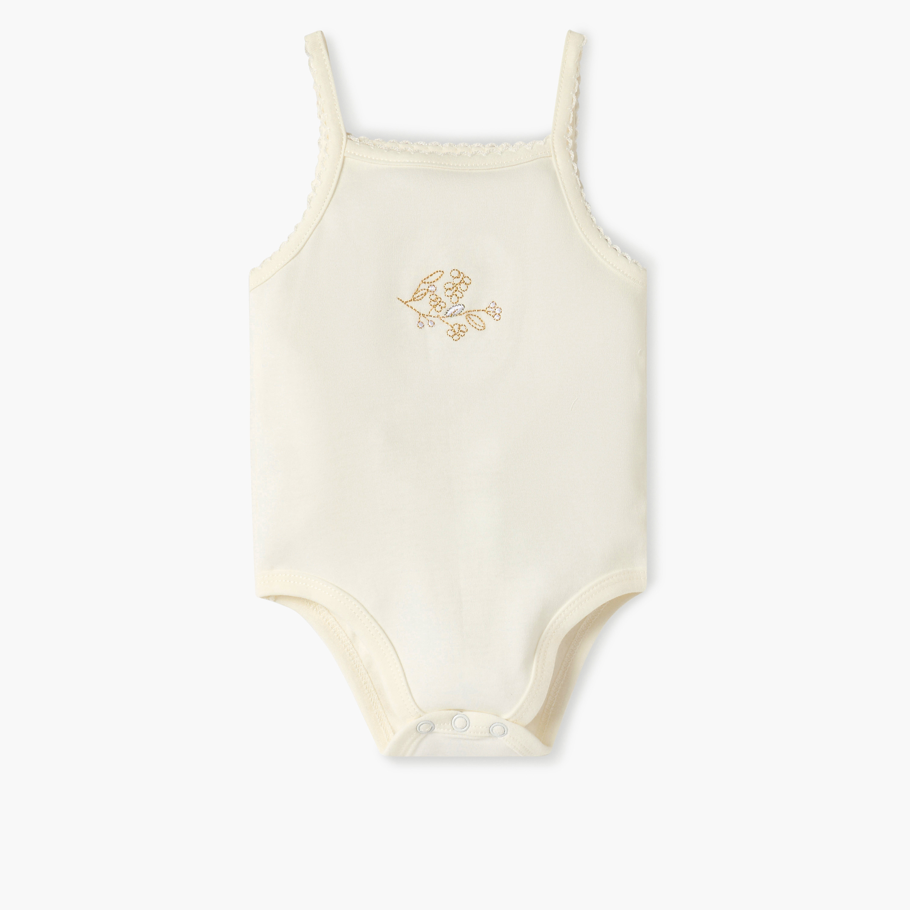 بودي سوت مطرزة بحمالات وأزرار إغلاق كباسة من جيجلز-baby-girls-clothing-bodysuits-image-1