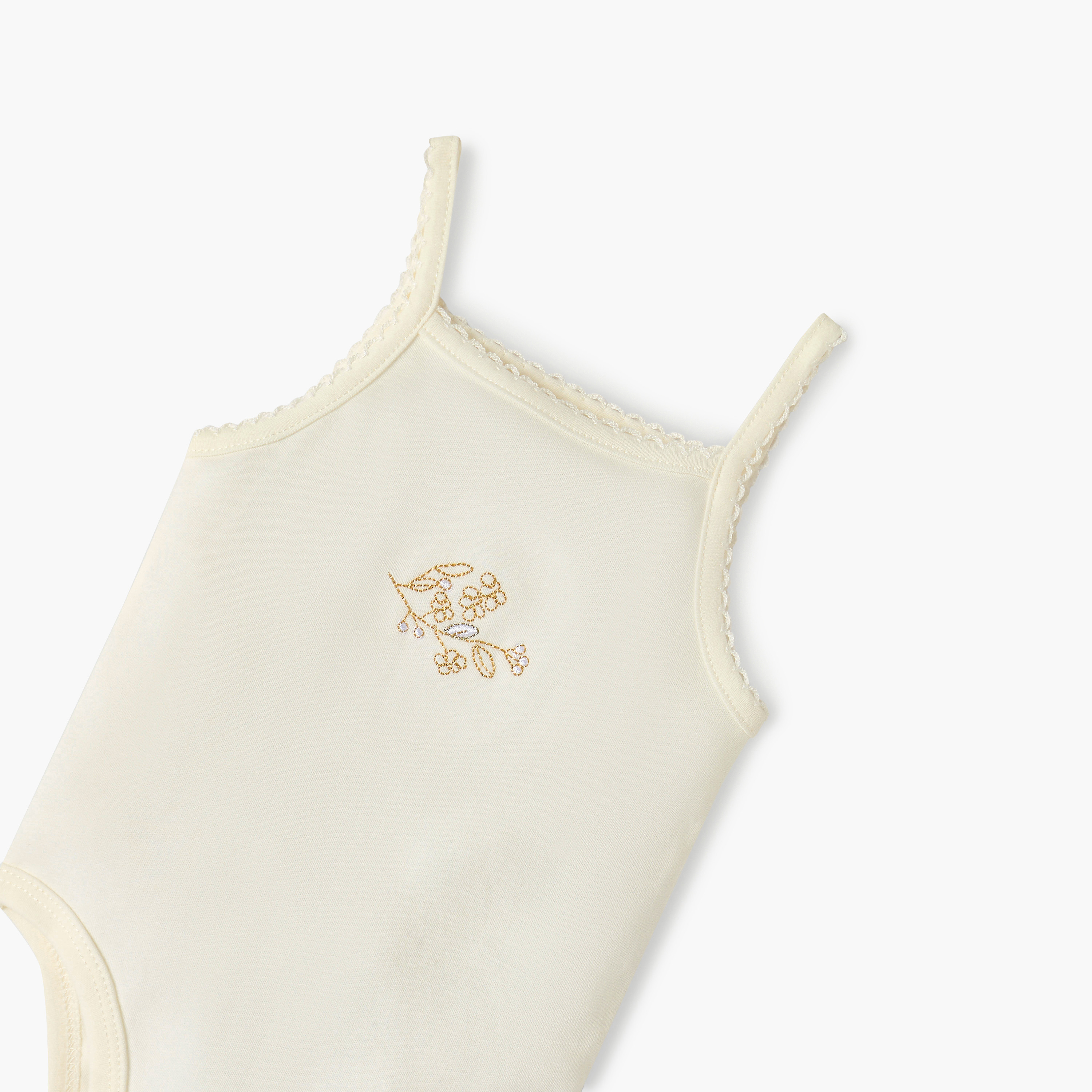 بودي سوت مطرزة بحمالات وأزرار إغلاق كباسة من جيجلز-baby-girls-clothing-bodysuits-image-3