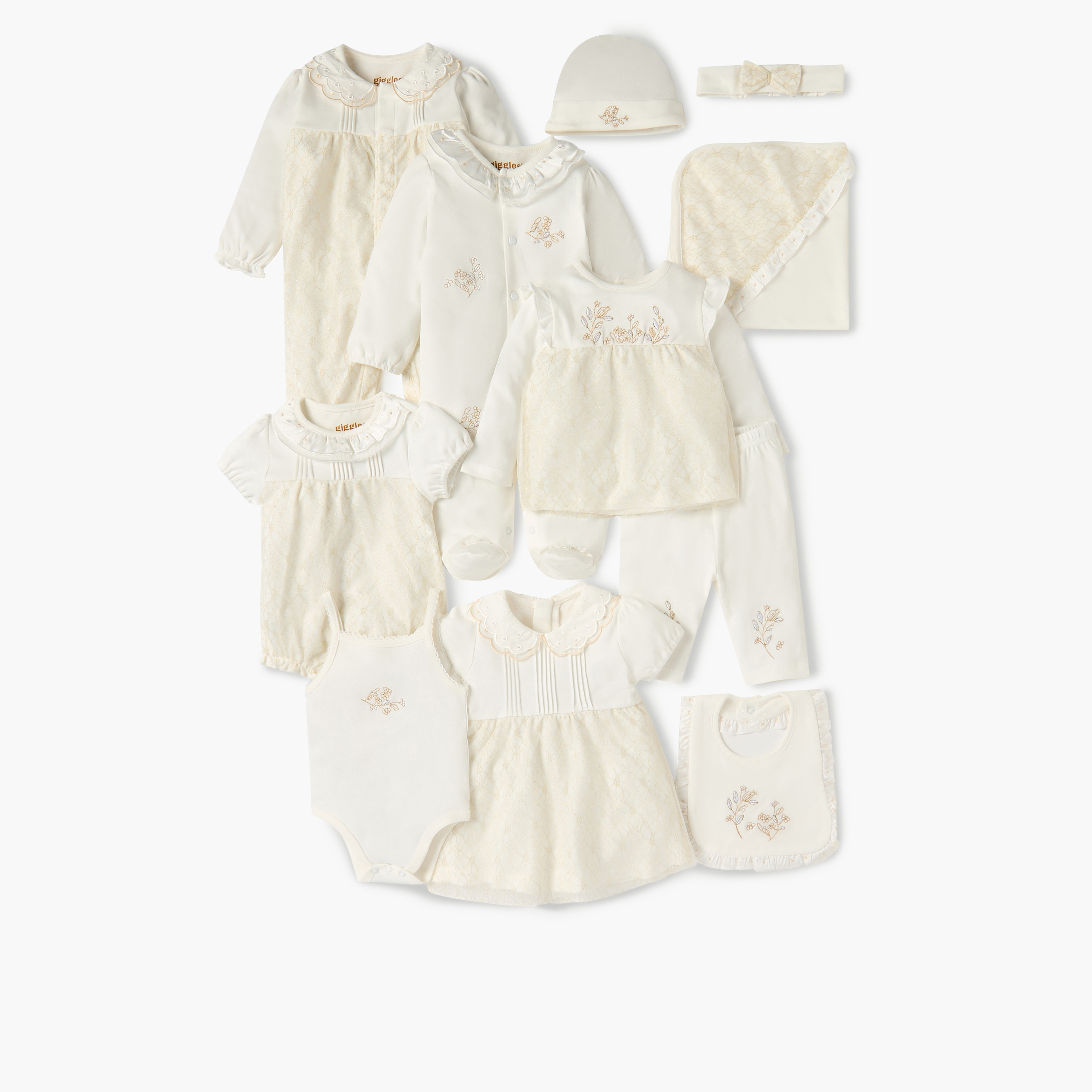 Giggles Textured Romper with Short Sleeves and Snap Button Closure-baby-girls-clothing-rompers-image-5