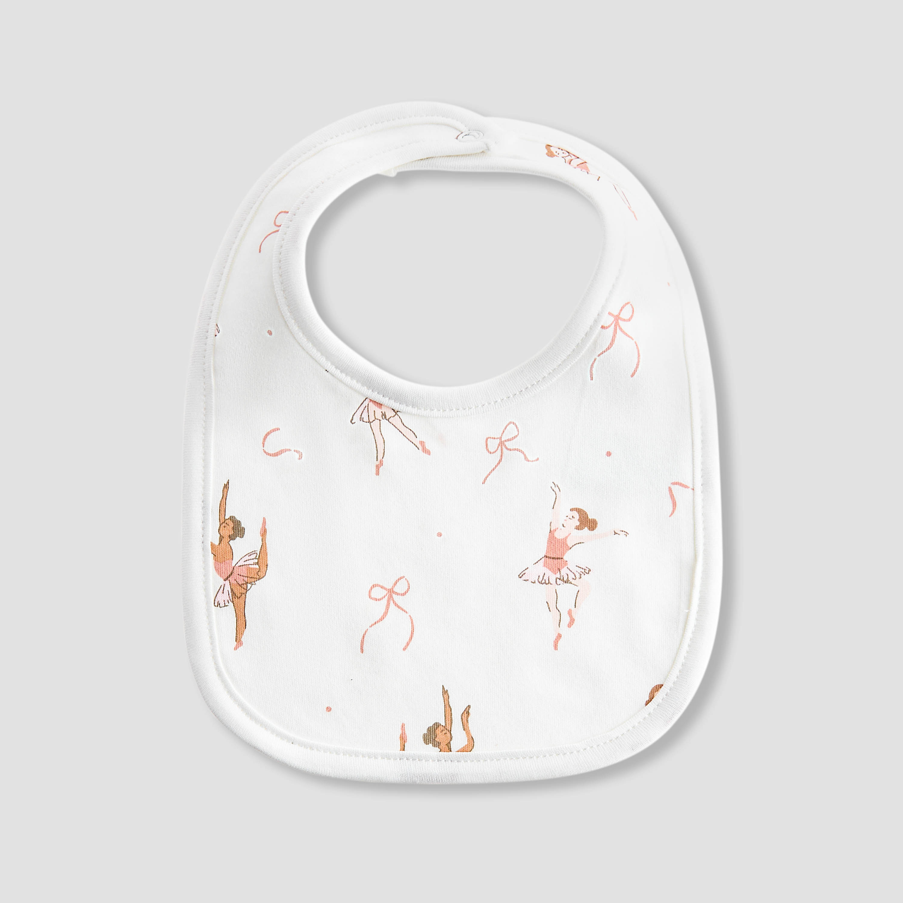 Juniors Ballerina Print Bib with Button Closure - Set of 2-baby-feeding-bibs-image-2