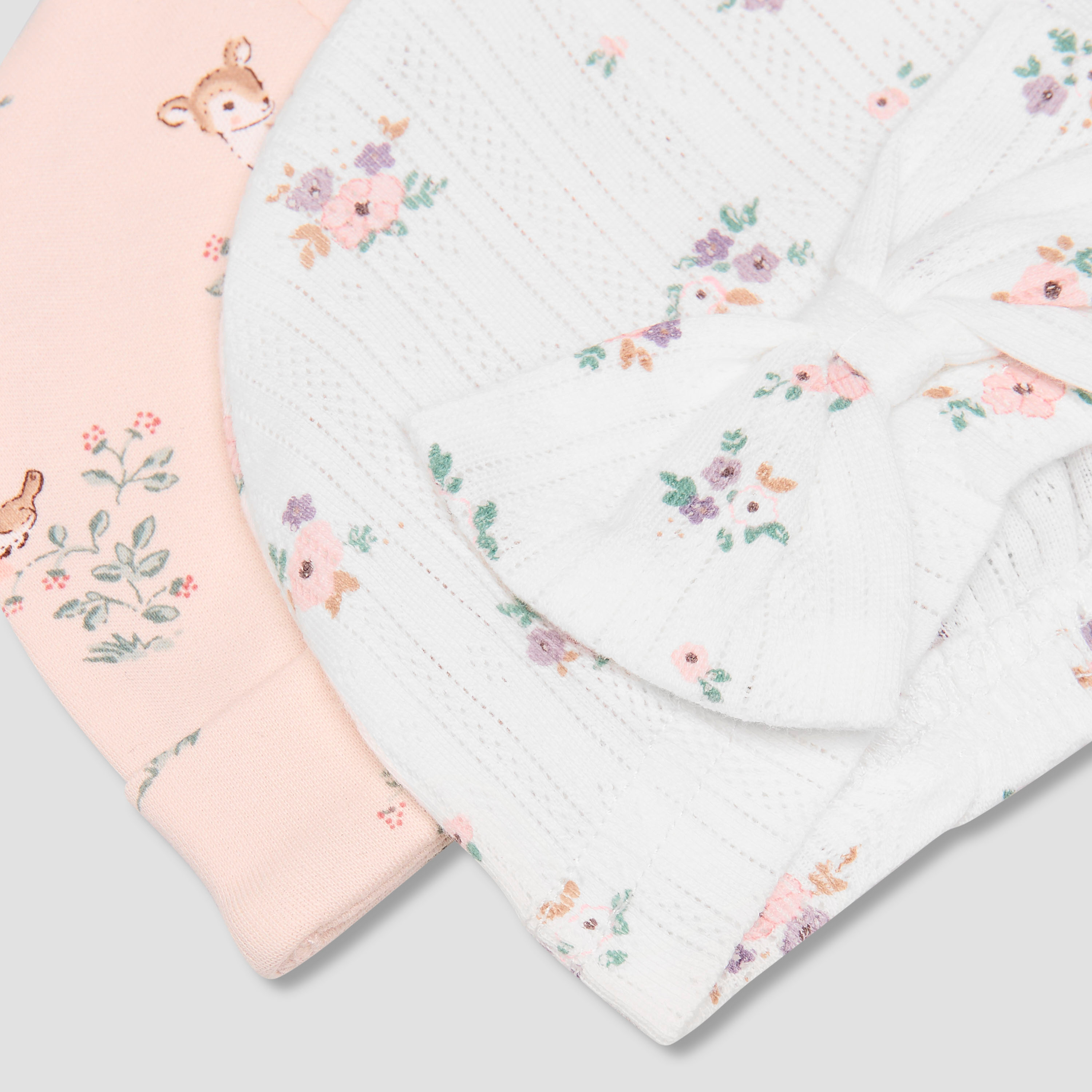 Pack of 2 Juniors Cap with Floral Print-baby-girls-accessories-caps-image-6