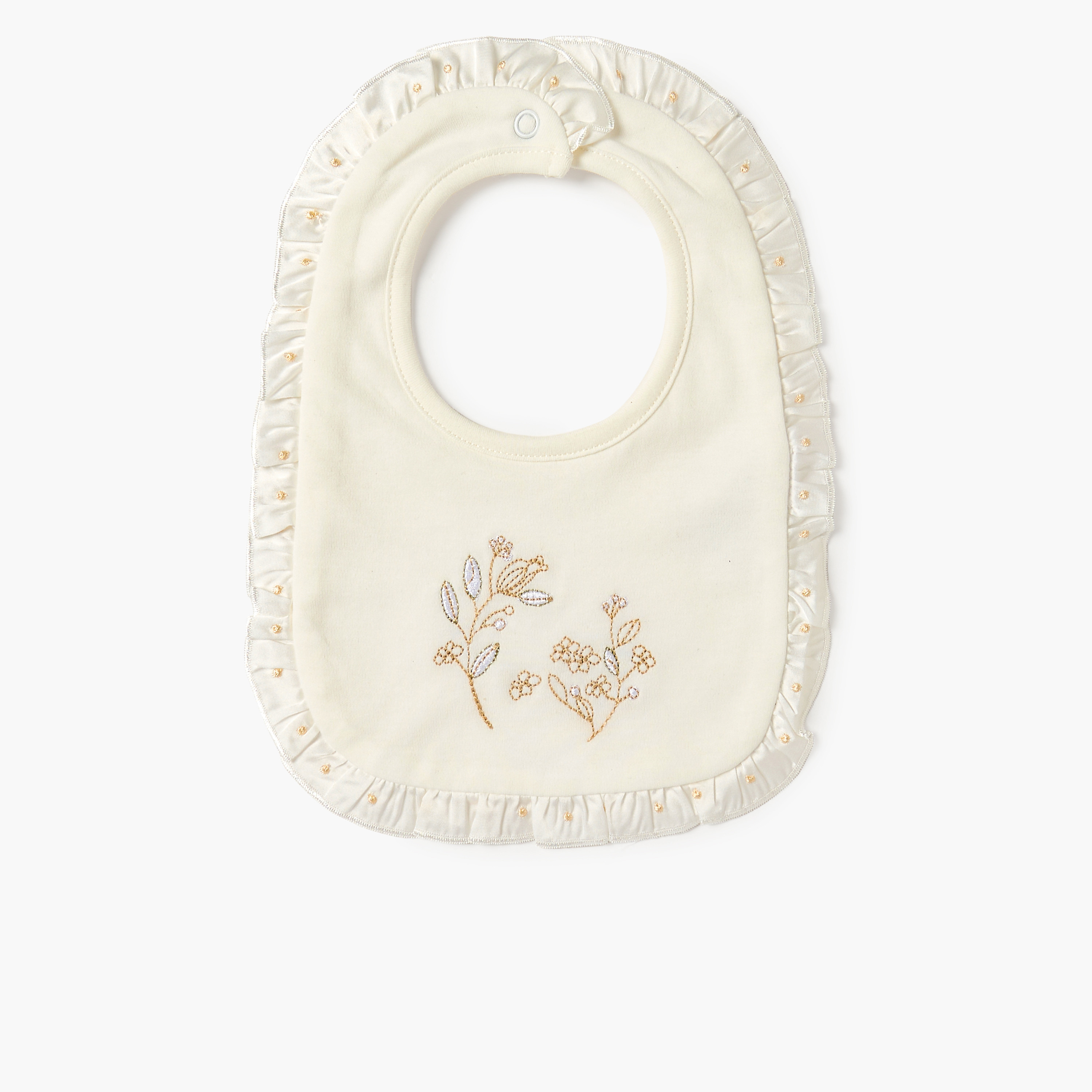 Giggles Embroidered Muslin Bib with Button Closure-promo_babyshop_Buy3for10_UAE230426-image-1