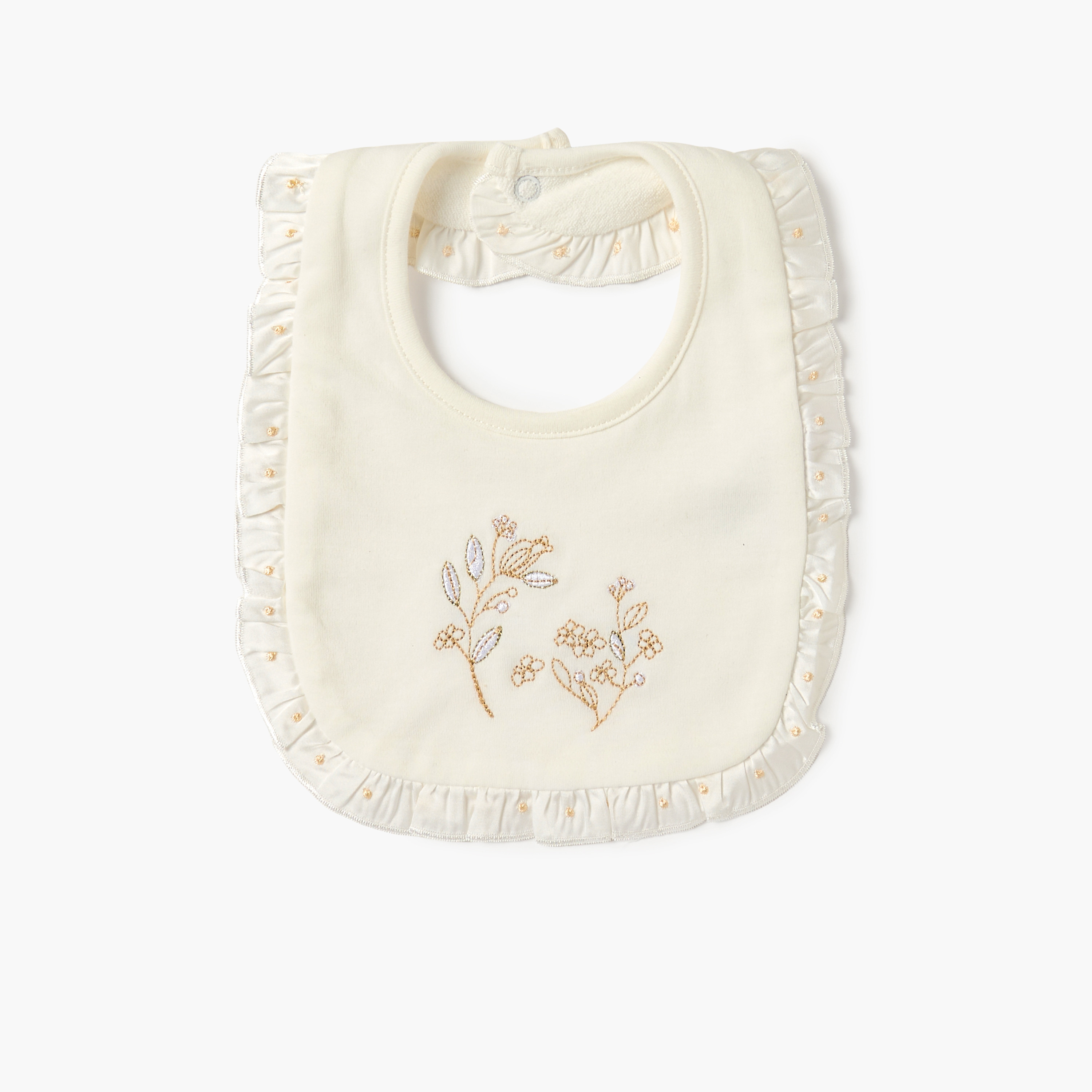 Giggles Embroidered Muslin Bib with Button Closure-promo_babyshop_Buy3for10_UAE230426-image-2