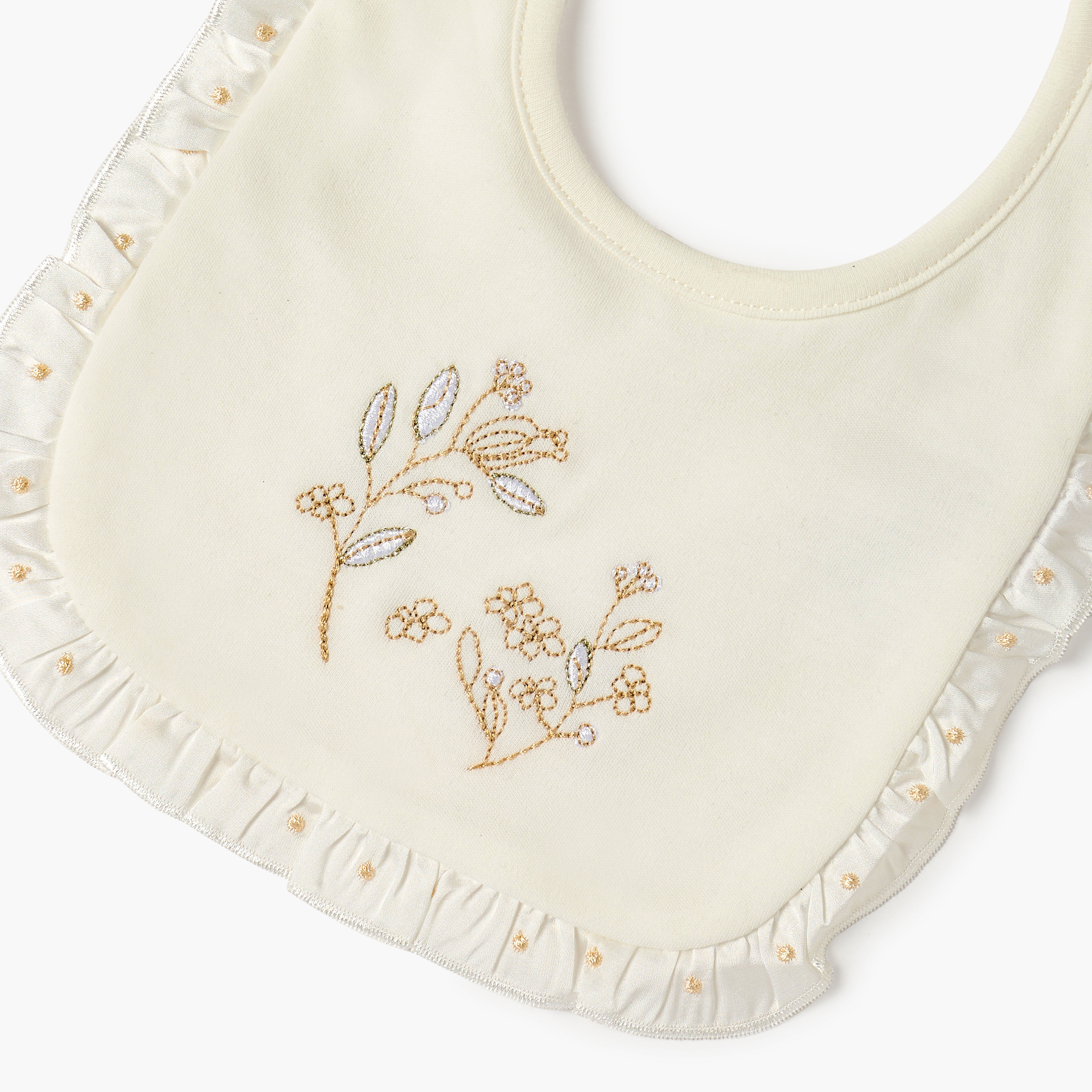 Giggles Embroidered Muslin Bib with Button Closure-promo_babyshop_Buy3for10_UAE230426-image-3