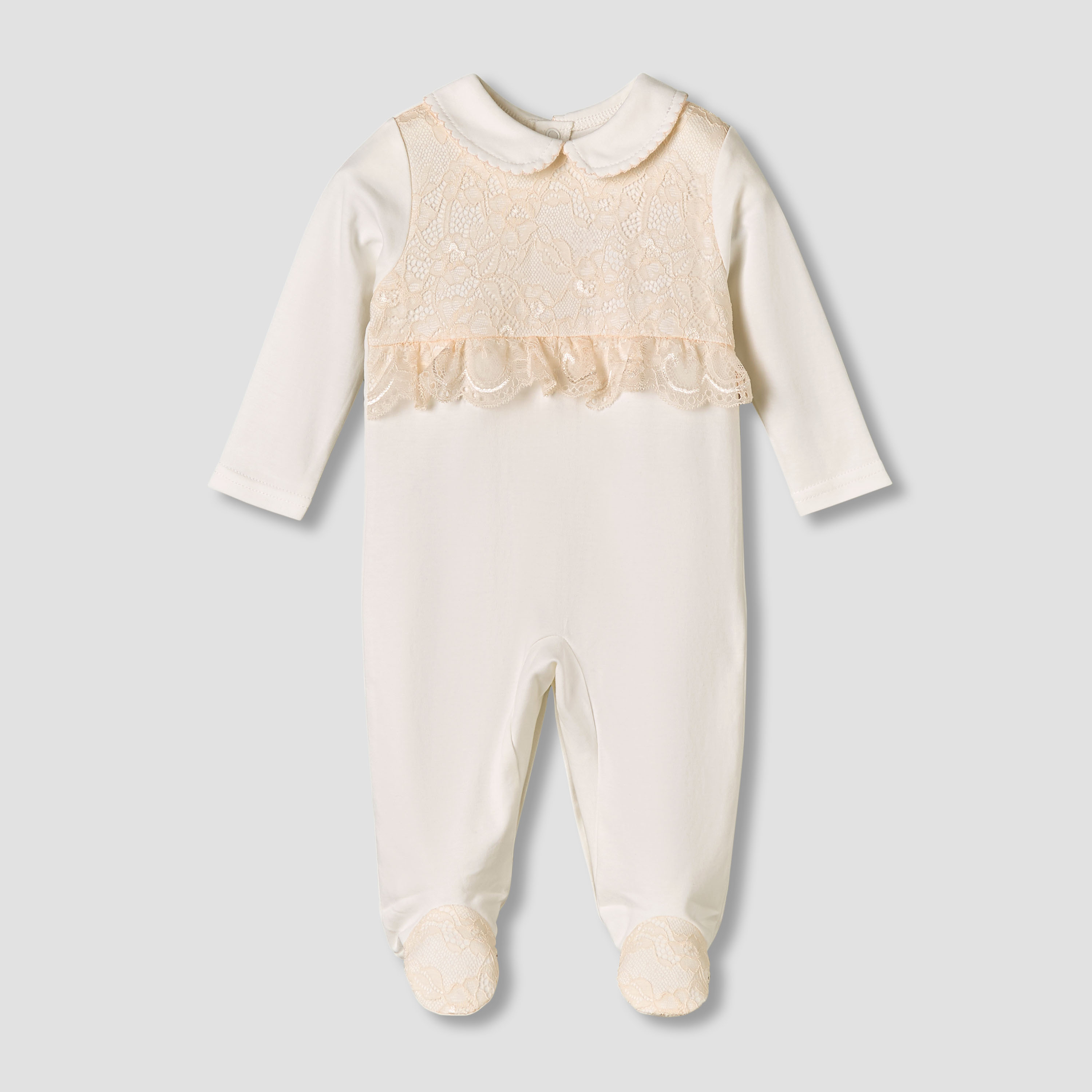 Giggles Cotton Collared Long Sleeves Sleepsuit with Snap Button Closure-baby-girls-clothing-nightwear-sleepsuits-image-2