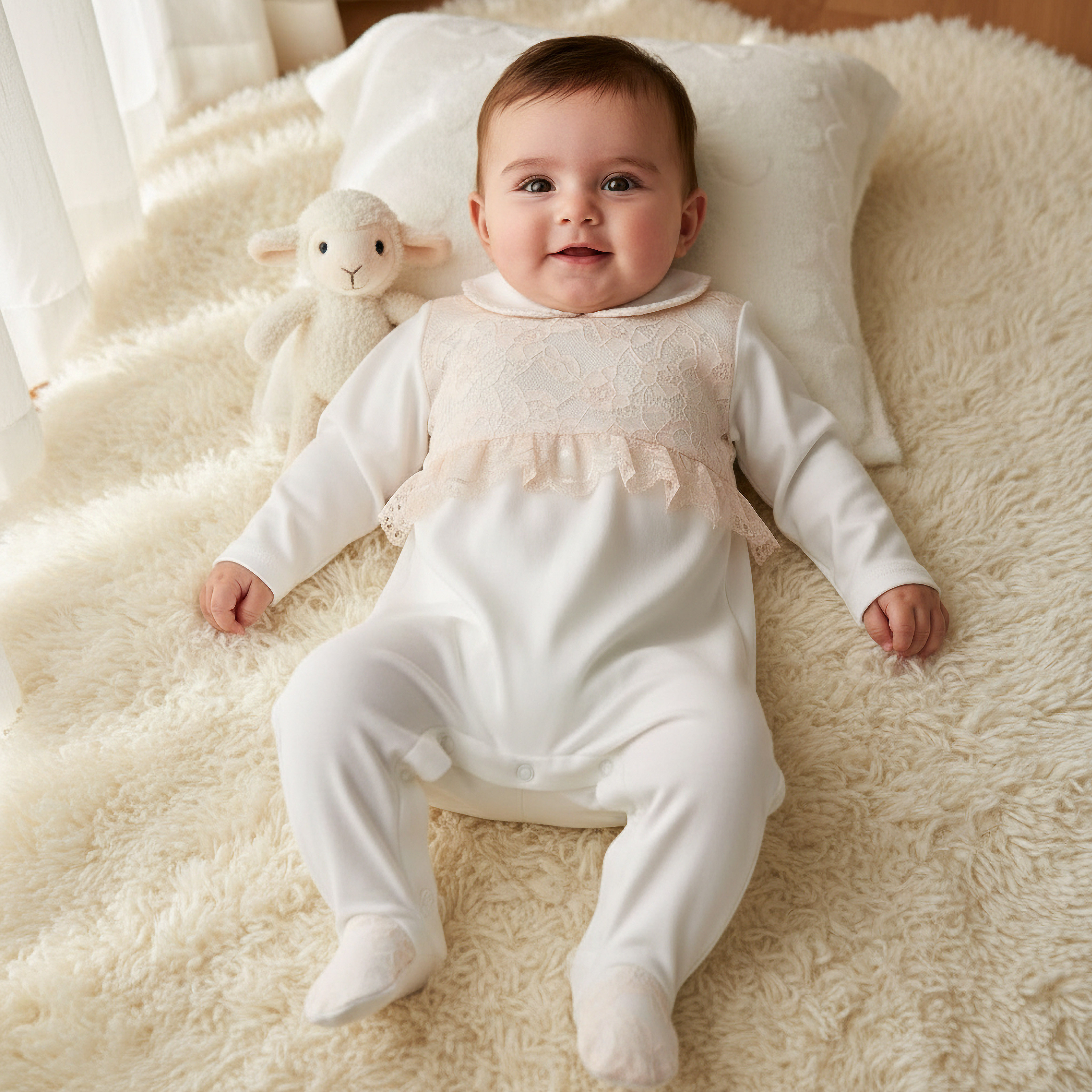 Giggles Cotton Collared Long Sleeves Sleepsuit with Snap Button Closure-baby-girls-clothing-nightwear-sleepsuits-image-1