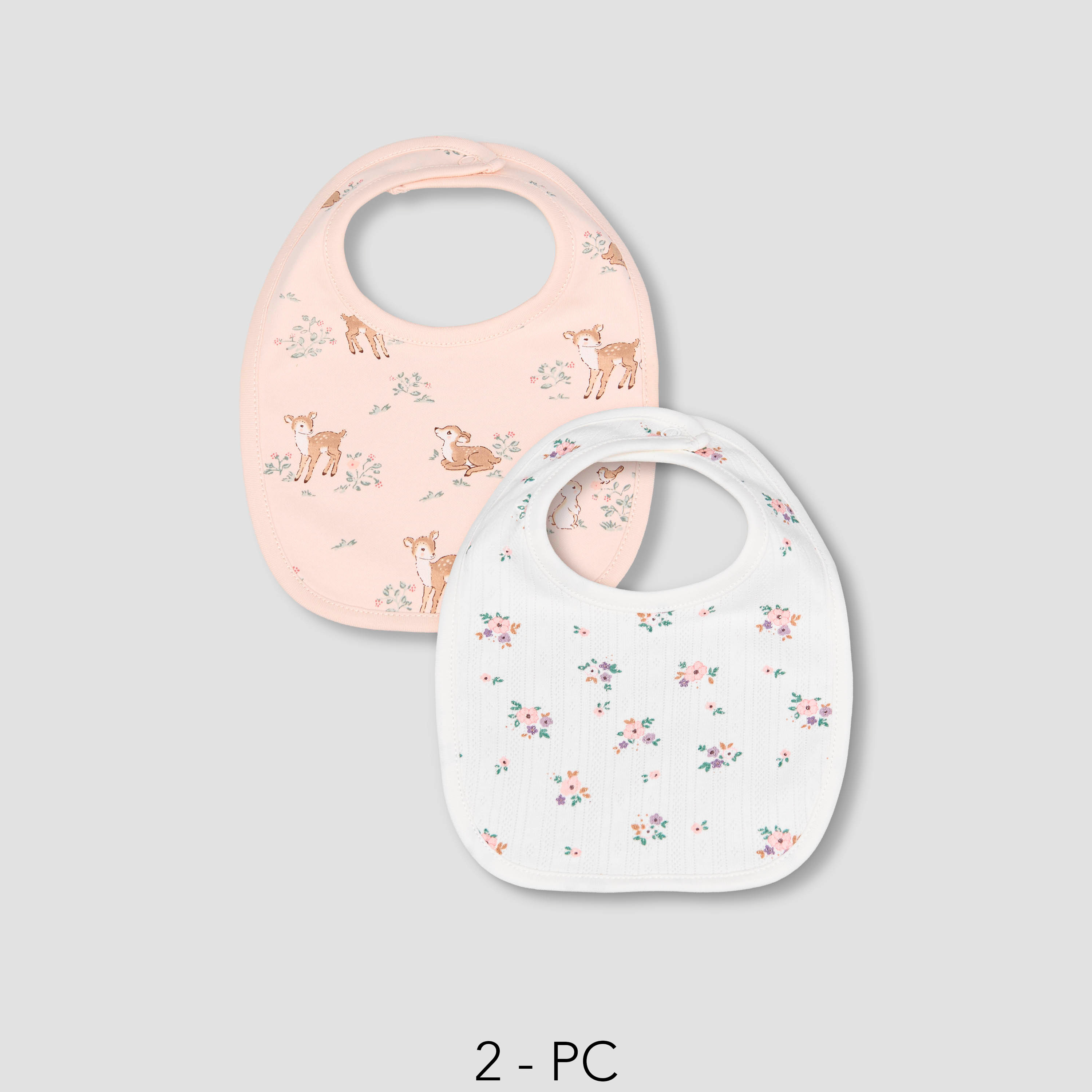 Pack of 2 Juniors Baby Bib with Floral Print-baby-feeding-bibs-image-1