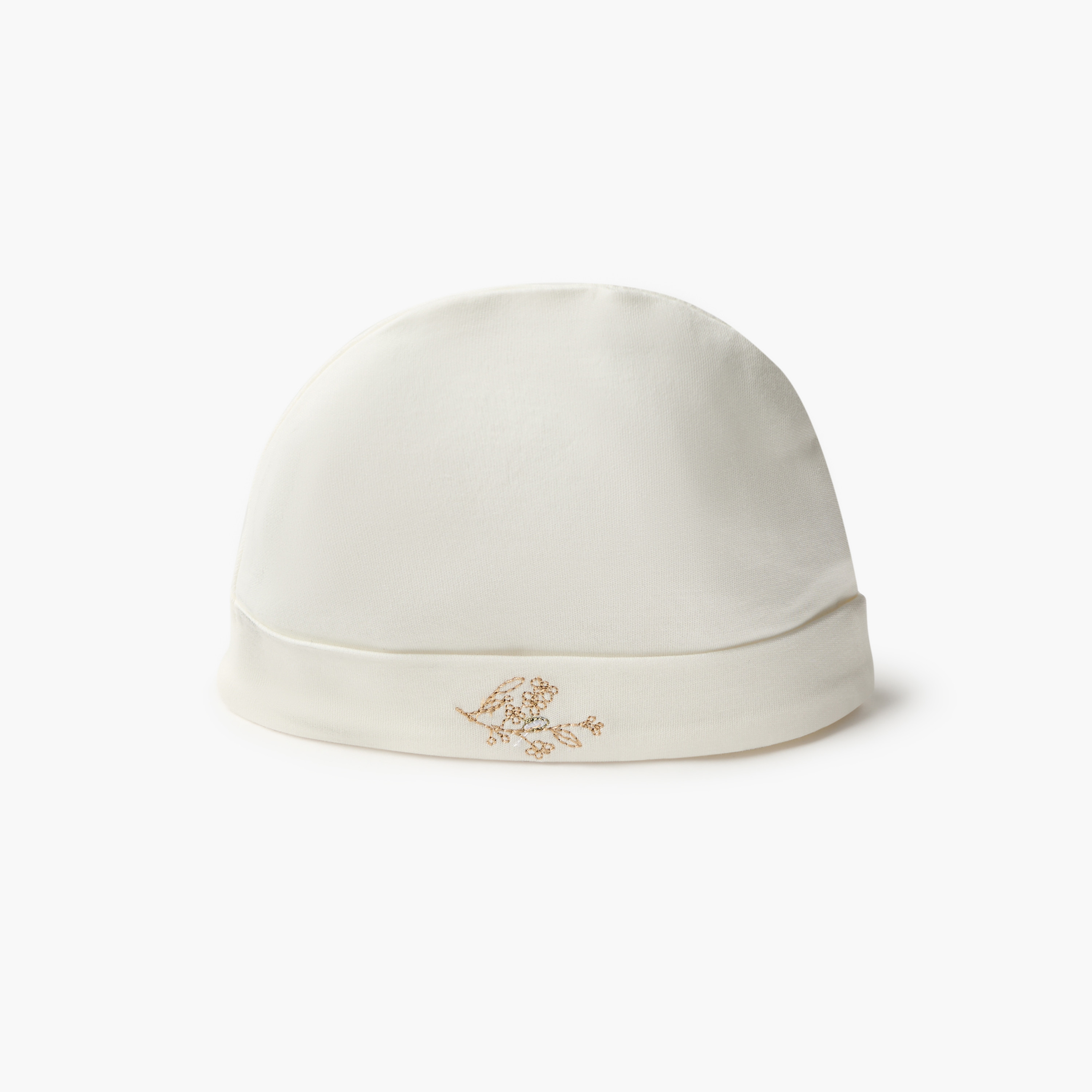 Giggles Floral Embroidered Cap-baby-girls-accessories-caps-image-2