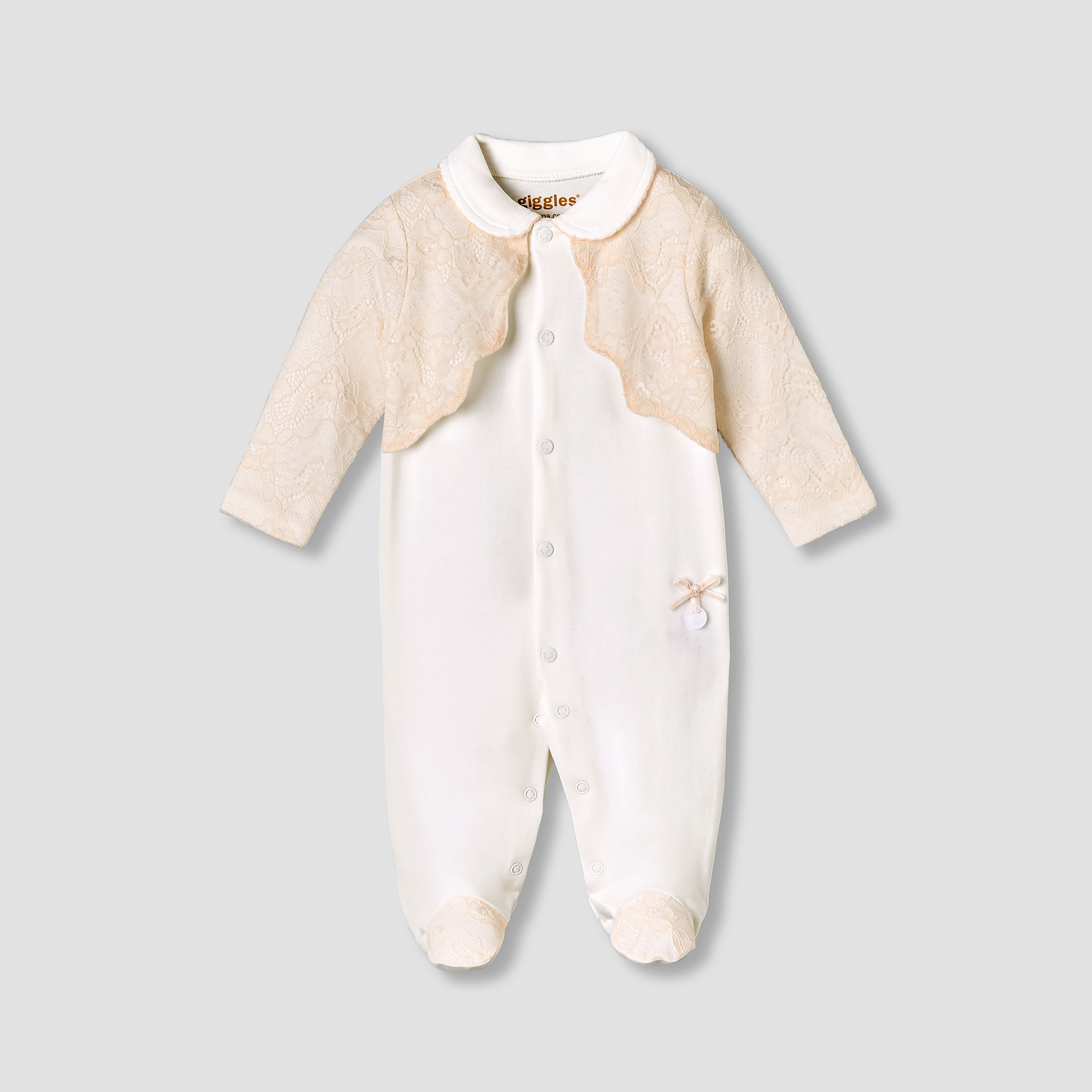 Giggles Cotton Collared Long Sleeves Sleepsuit with Snap Button Closure-baby-girls-clothing-nightwear-sleepsuits-image-2