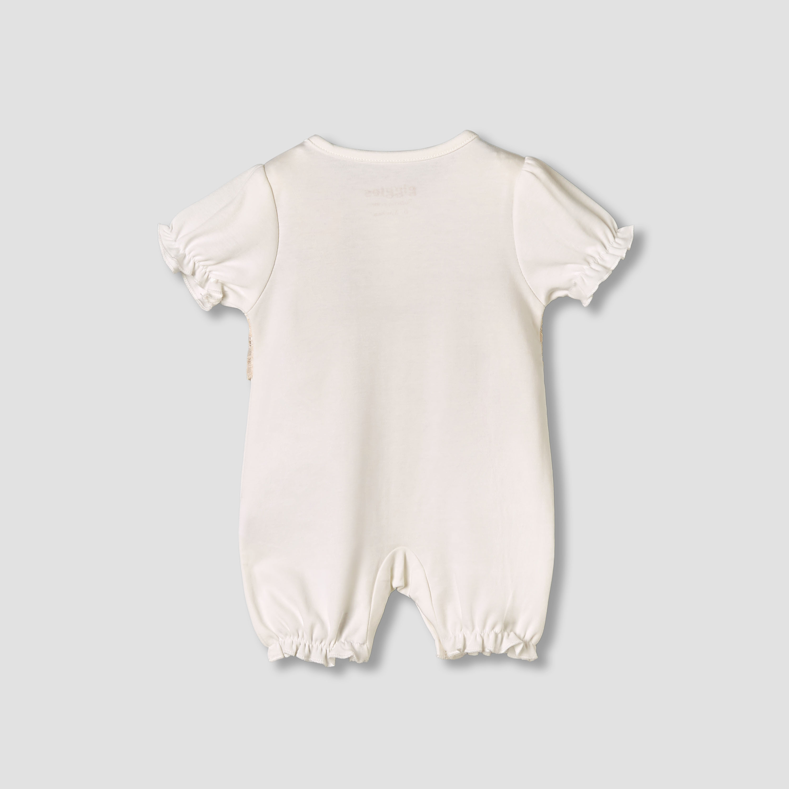 Giggles Round Neck Short Sleeves Romper with Snap Button Closure-baby-girls-clothing-rompers-image-2