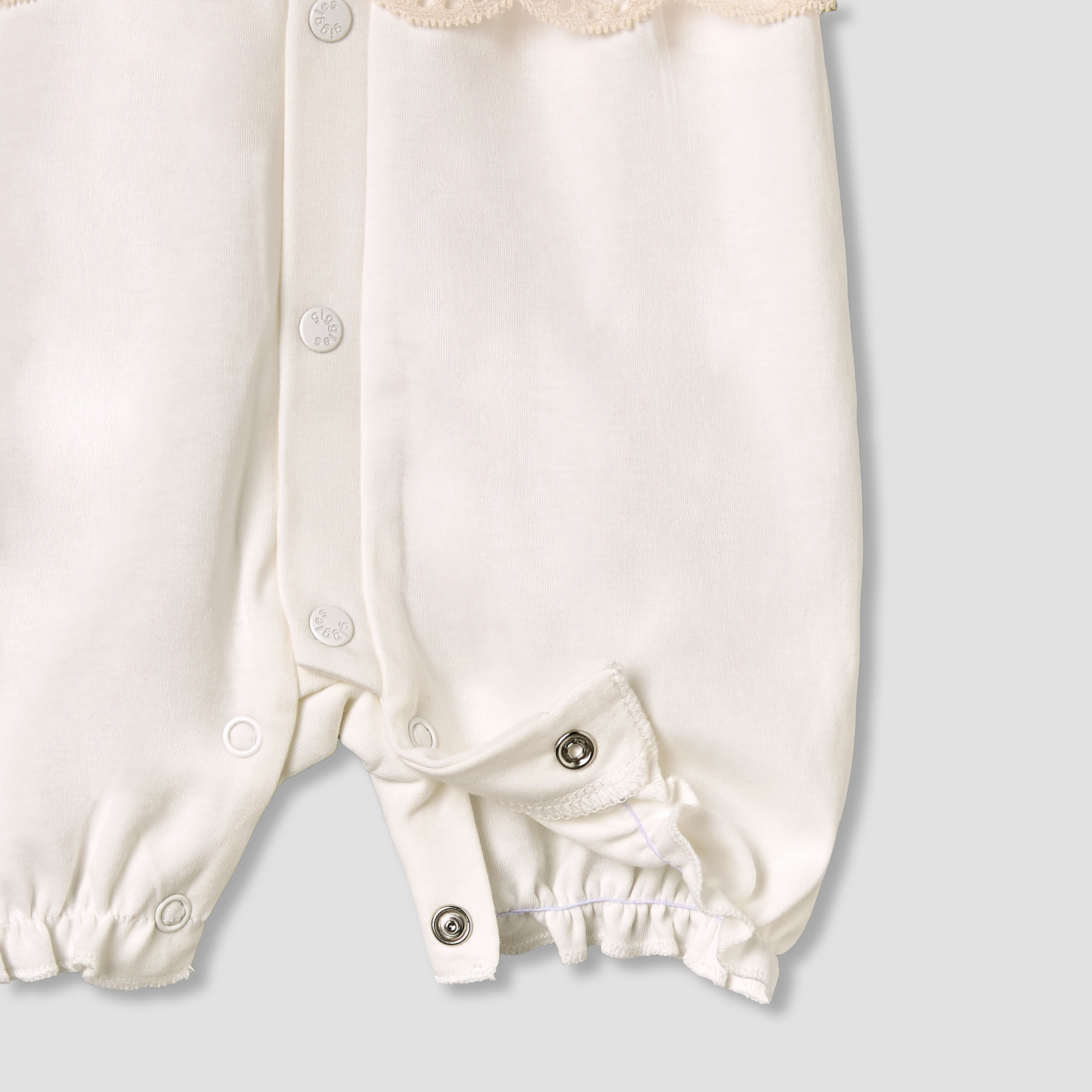 Giggles Round Neck Short Sleeves Romper with Snap Button Closure-baby-girls-clothing-rompers-image-4
