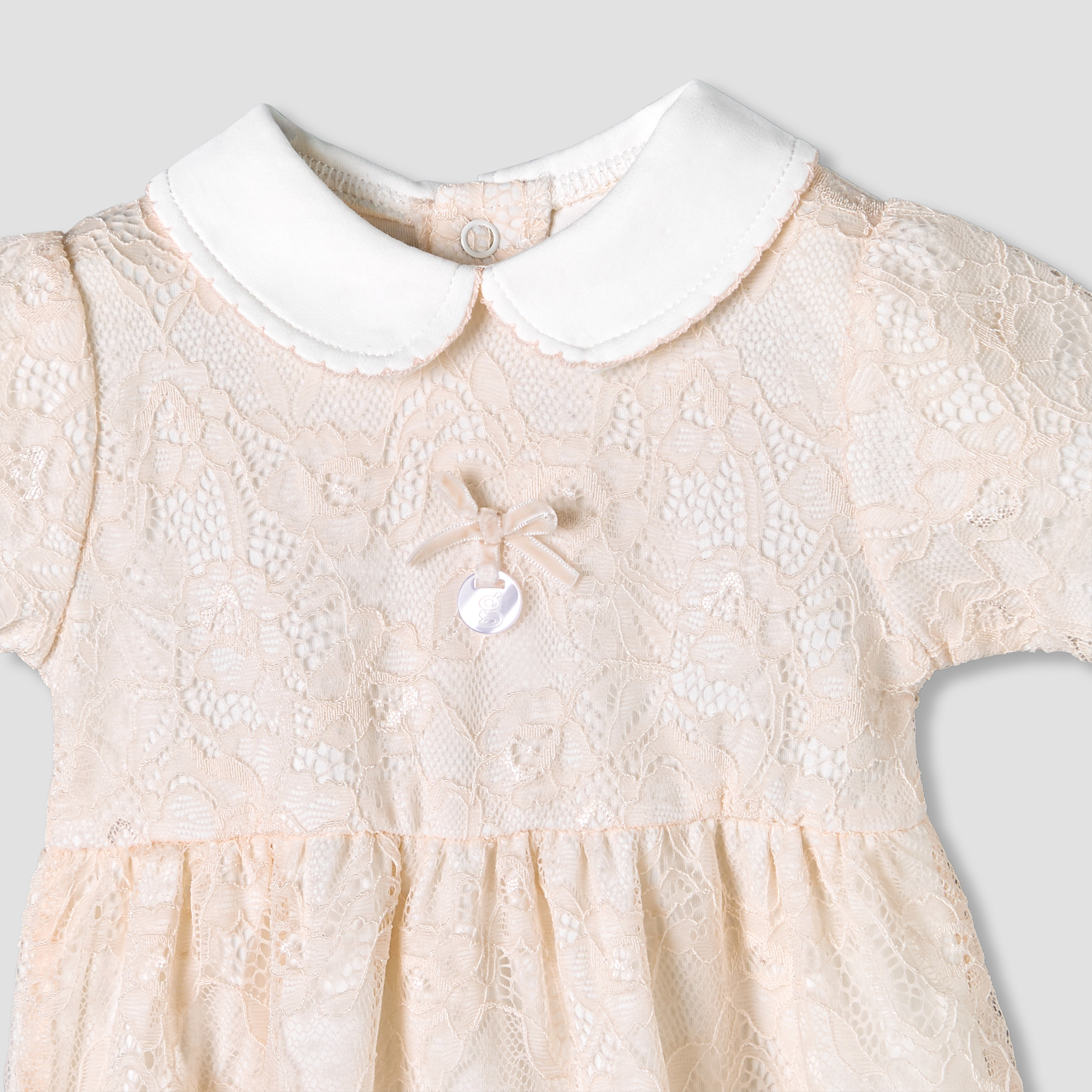 Giggles Peter Pan Collar Short Sleeves A-Line Dress with Lace Detail-baby-girls-clothing-dressesandjumpsuits-image-4