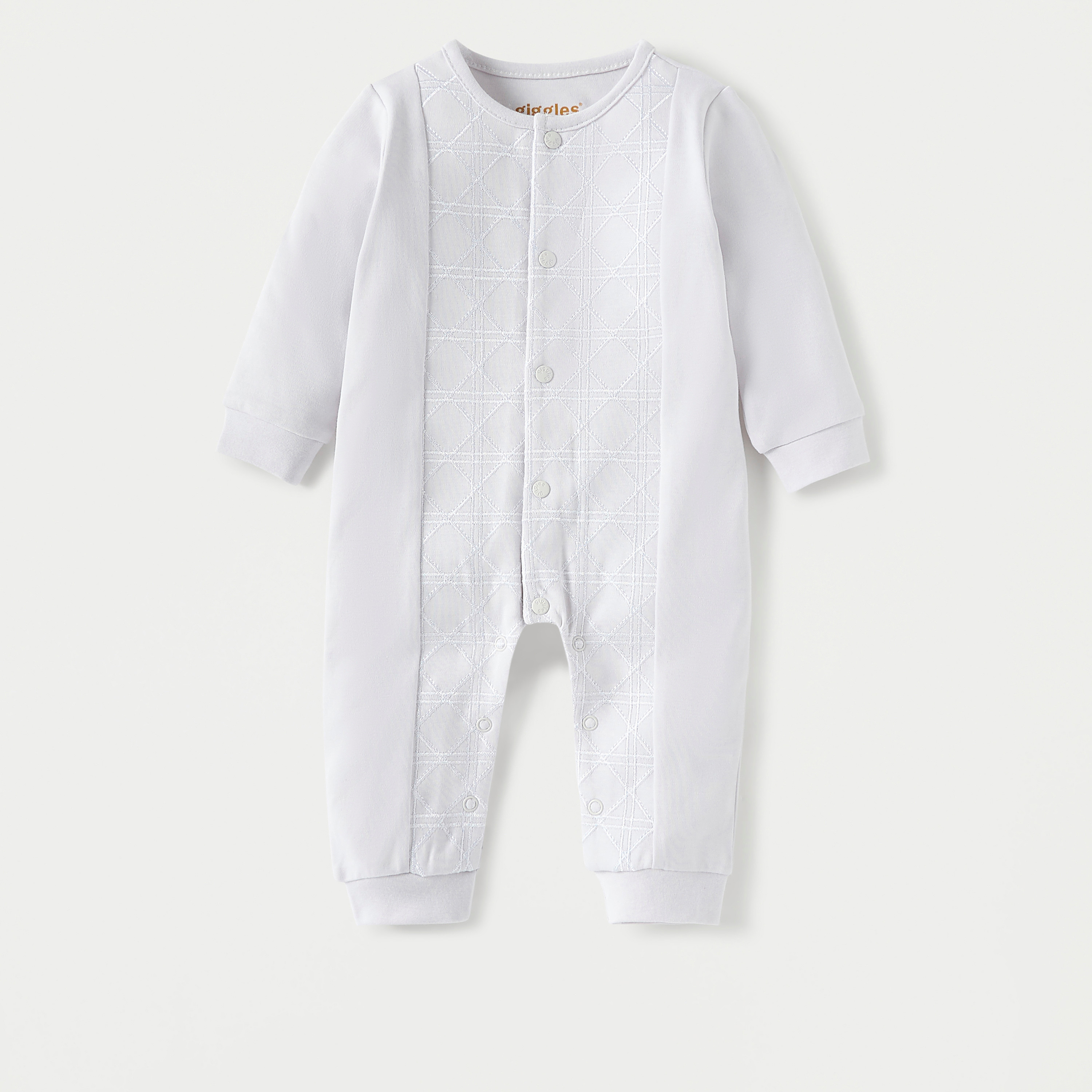 بدلة نوم بارزة الملمس بأكمام طويلة وأزرار إغلاق من جيجلز-baby-boys-clothing-nightwear-sleepsuits-image-1