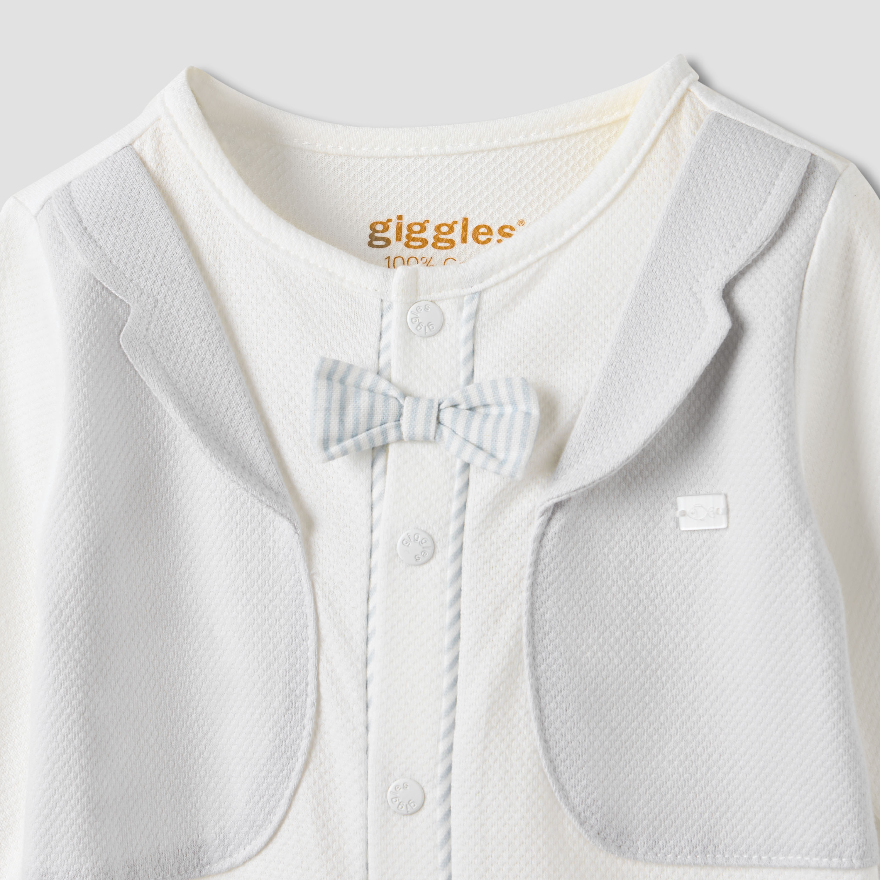 Giggles Bow Detail Sleepsuit with Long Sleeves-baby-boys-clothing-nightwear-sleepsuits-image-3