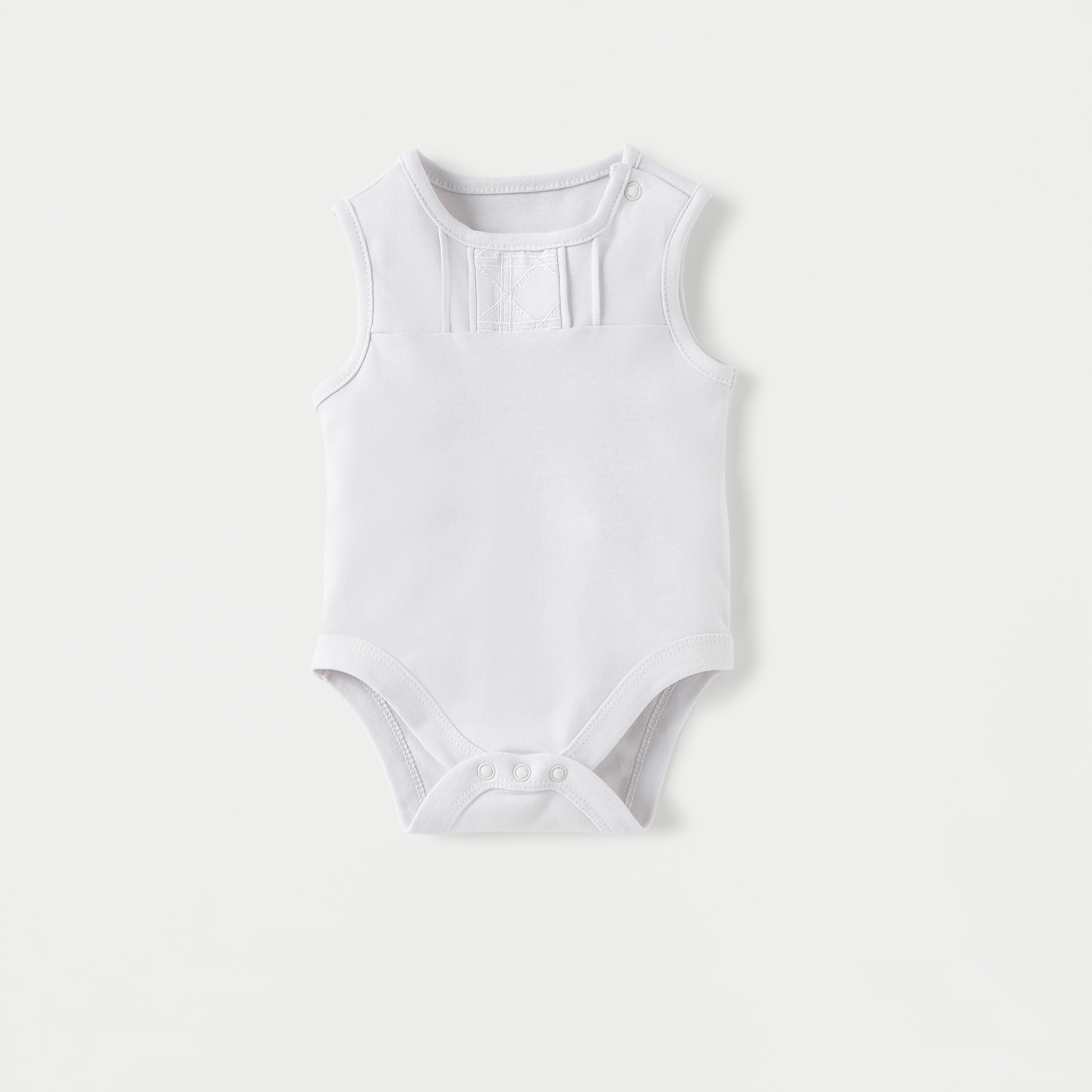 Giggles Textured Sleeveless Bodysuit with Button Closure-baby-boys-clothing-bodysuits-image-1