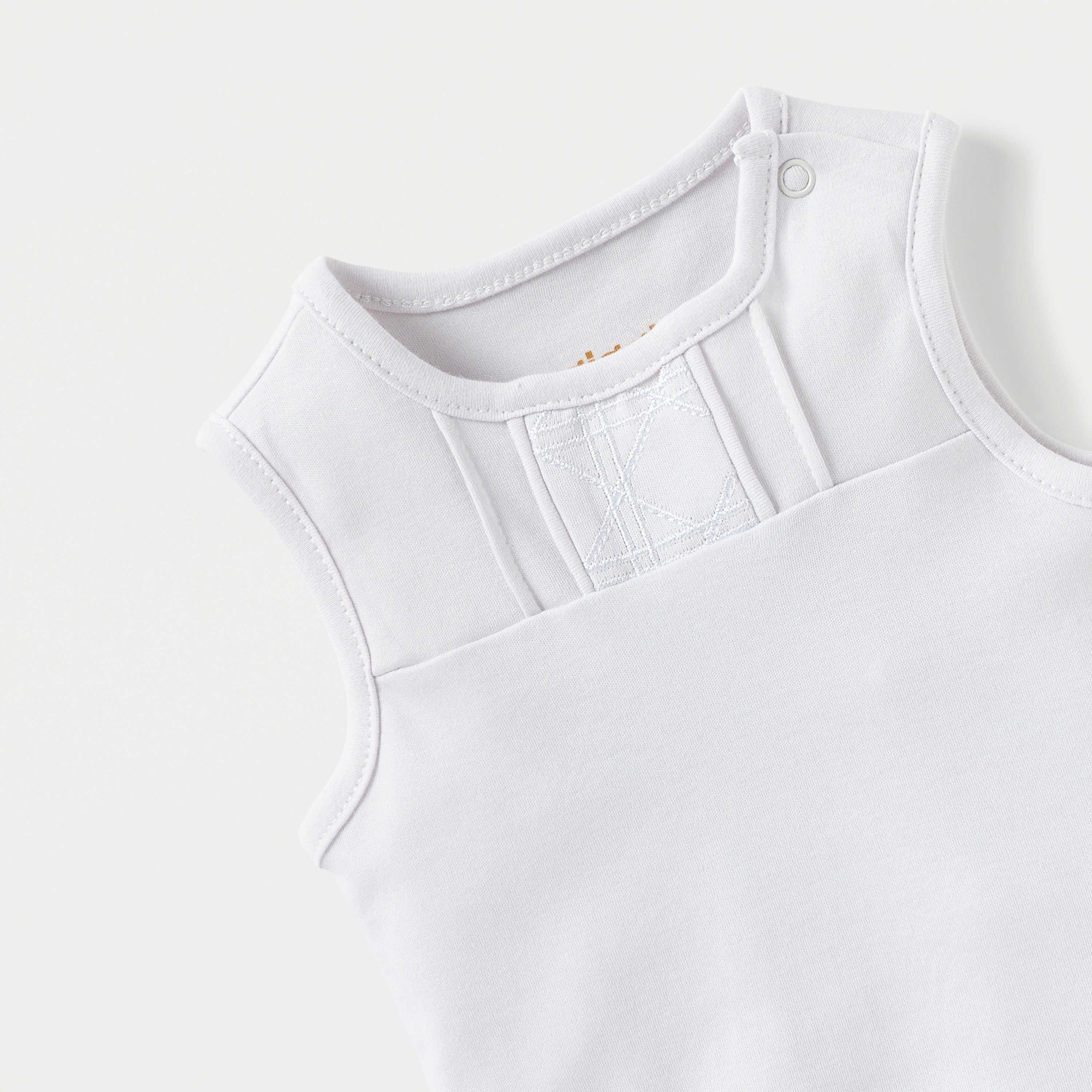 Giggles Textured Sleeveless Bodysuit with Button Closure-baby-boys-clothing-bodysuits-image-2